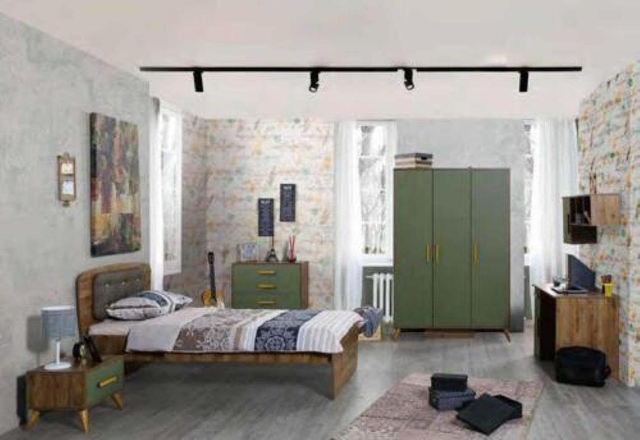 JVmoebel Jugendzimmer-Set Jugendzimmer Komplett Einzelbett Kleiderschrank Kommode Design 5tlg