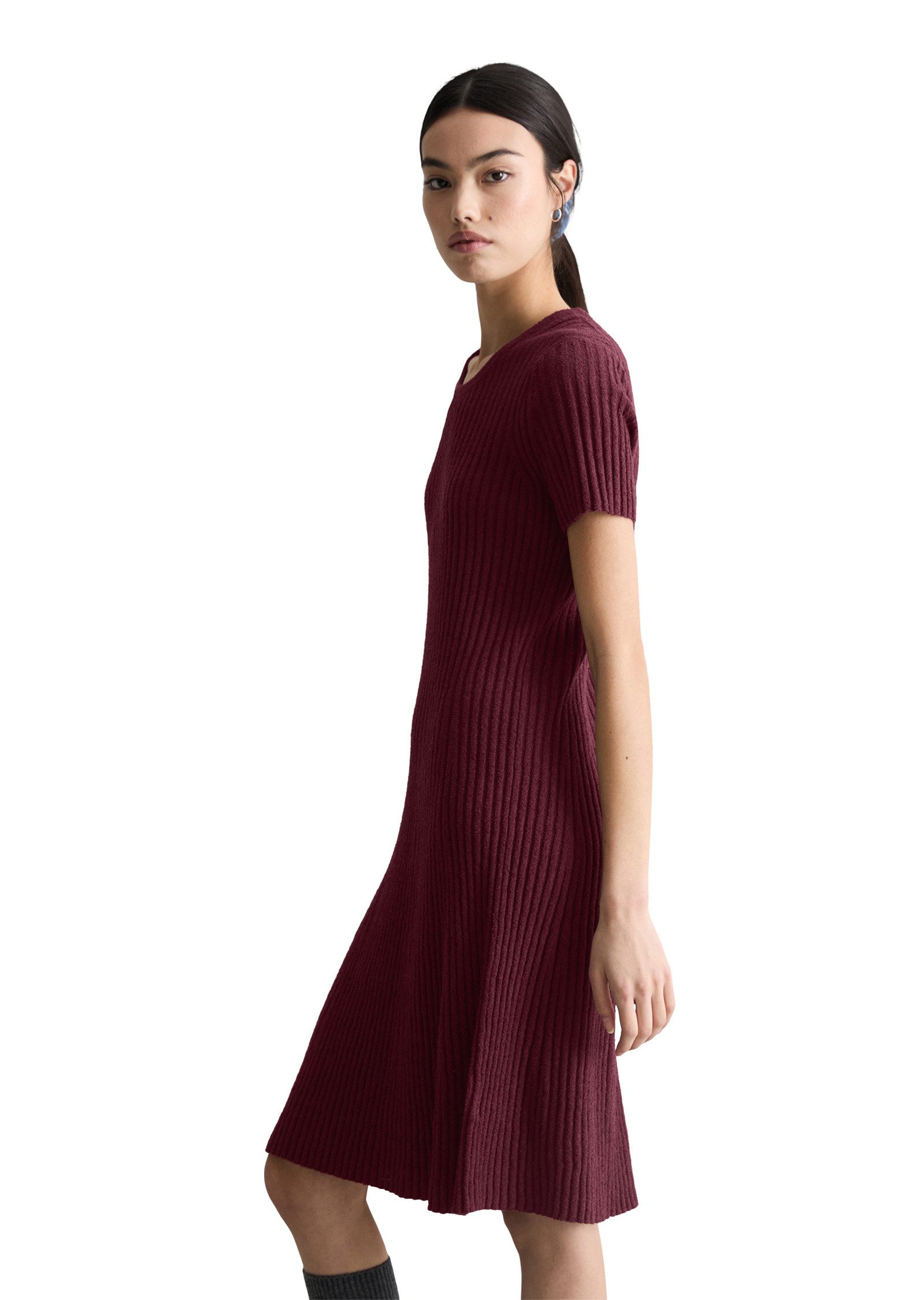 Marc O'Polo DENIM Strickkleid aus geripptem Organic Cotton-Mix