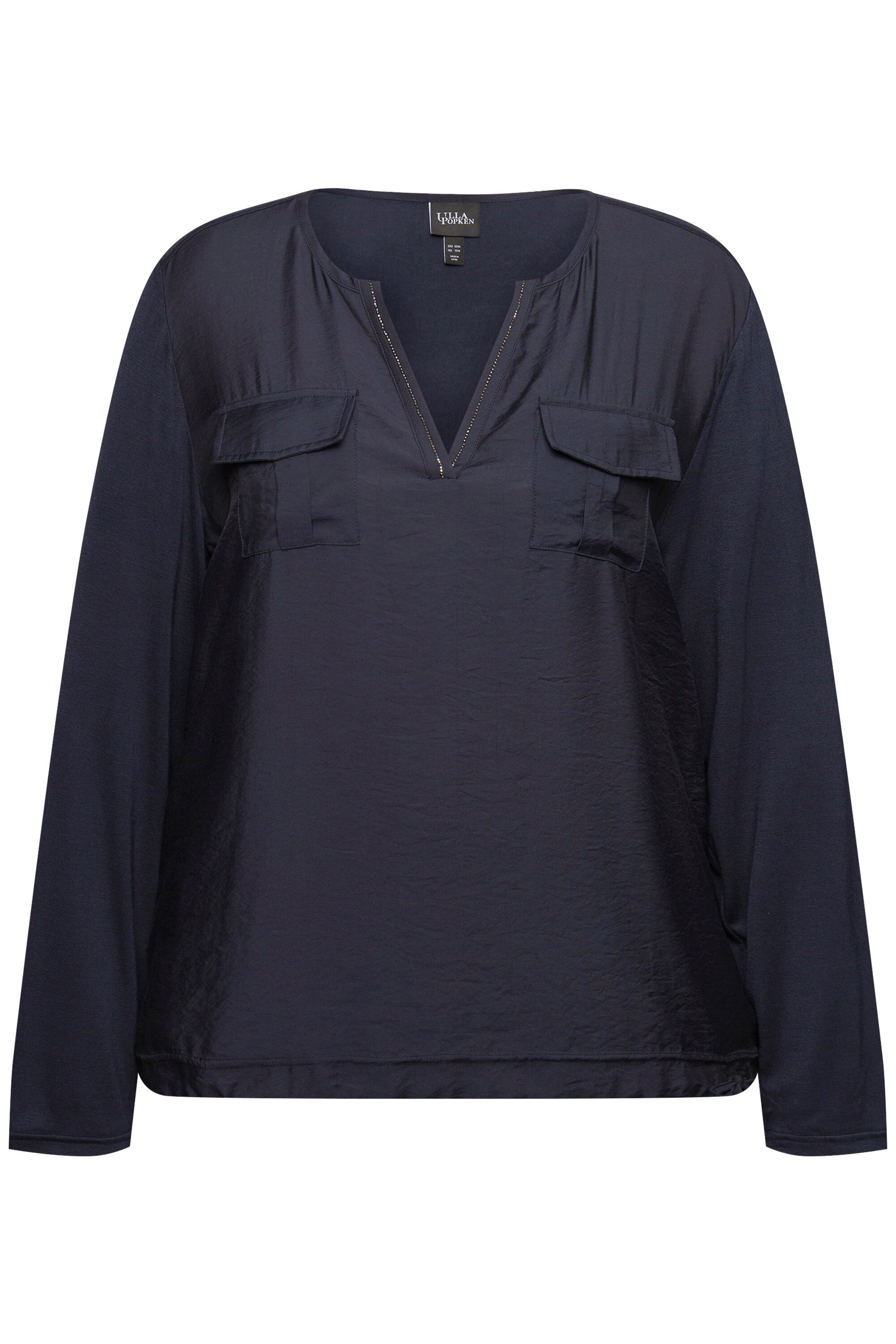 Ulla Popken Druckbluse Blusenshirt Ziersteine Tunika-Ausschnitt günstig online kaufen