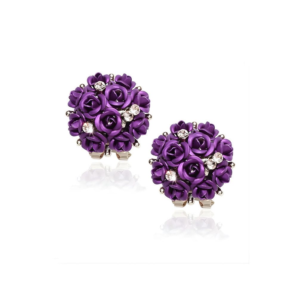 YouBella Ohrhänger-Set Jewellery Ohrringer Crystal Rose Form Floral Ohrstecker für Frauen (Enthaltene Komponenten: 1 Paar Ohrringe, Stilvoll, Party Wear, Mode, Geeignet für alle Anlässe), Kristall Rose Form Floral Ohrstecker