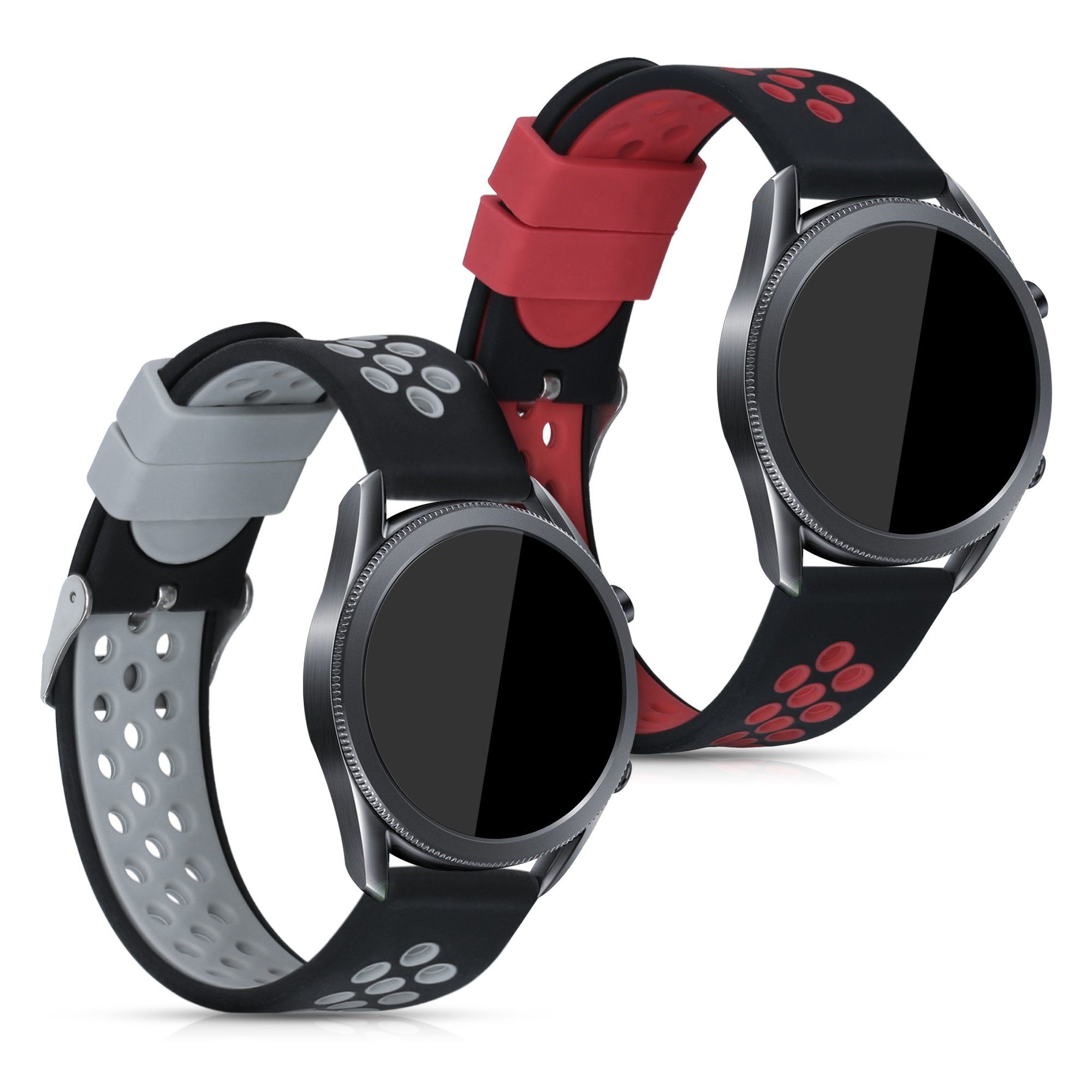 kwmobile Uhrenarmband, 2x Sportarmband kompatibel mit Samsung Galaxy Watch 3  (41mm) - Armband TPU Silikon Set Fitnesstracker