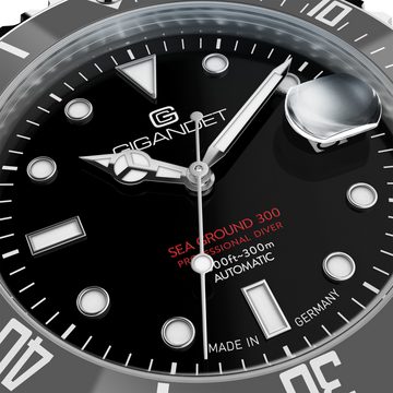 Gigandet Automatikuhr SEA GROUND 300 DATE, Made in Germany, Saphirglas, Swiss SuperLuminova, Taucheruhr