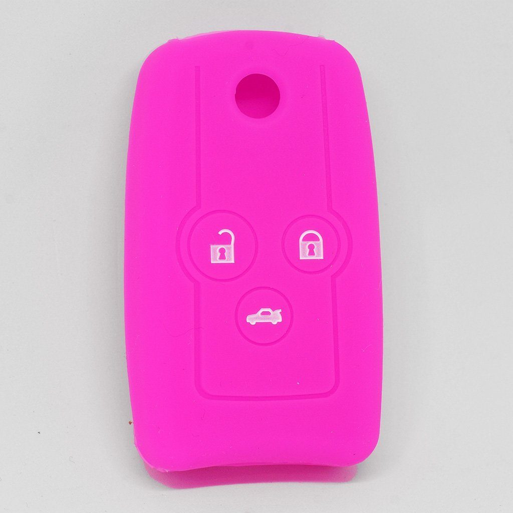 mt-key Schlüsseltasche Autoschlüssel Softcase Silikon Schutzhülle Pink, für Honda Accord Jazz Civic CR-V 3 Tasten Klappschlüssel