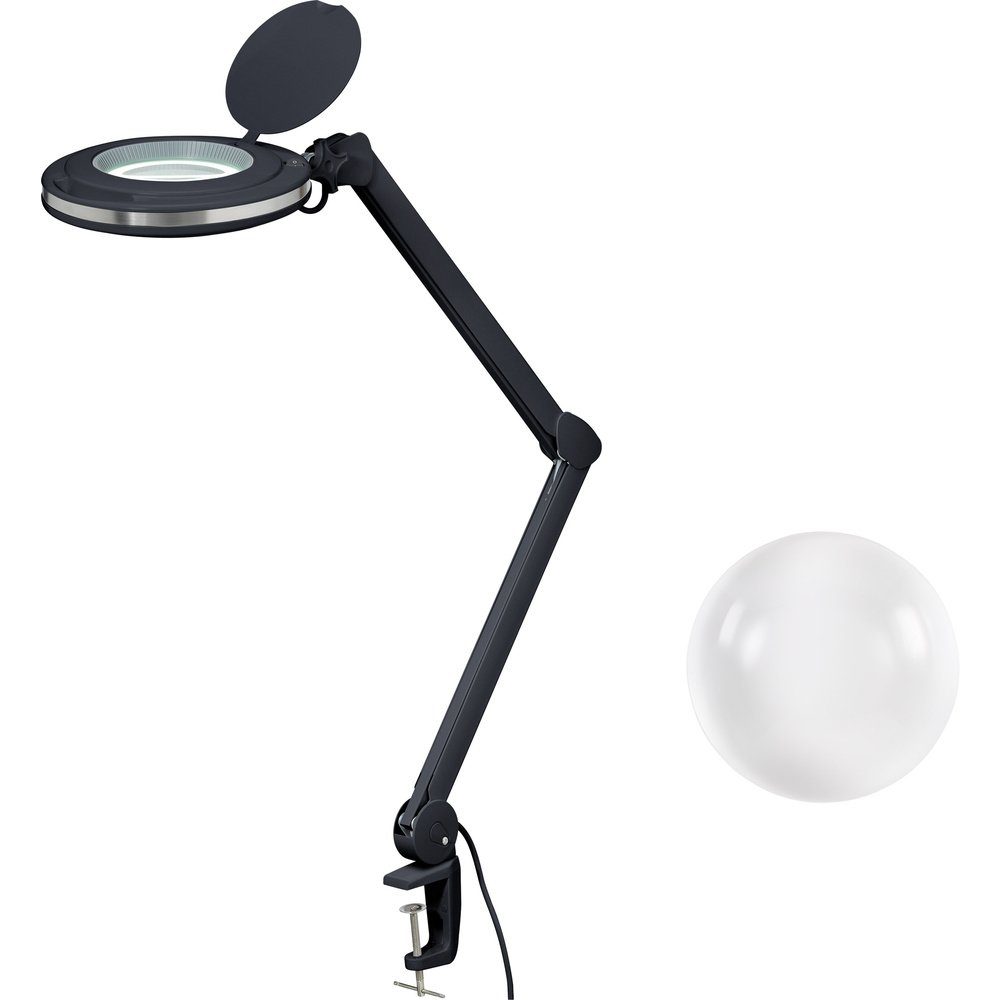 TOOLCRAFT Arbeitsleuchte TOOLCRAFT 2178491 LED-Lupenleuchte Schwarz 5" 127 mm mit Klemmhalterun