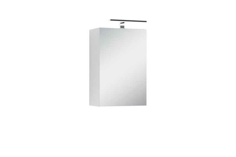 byLIVING Spiegelschrank SPREE (Breite 40, 50, 60, 70 oder 80 cm, in Weiß mit Spiegeltür) mit Beleuchtung, Viel Stauraum