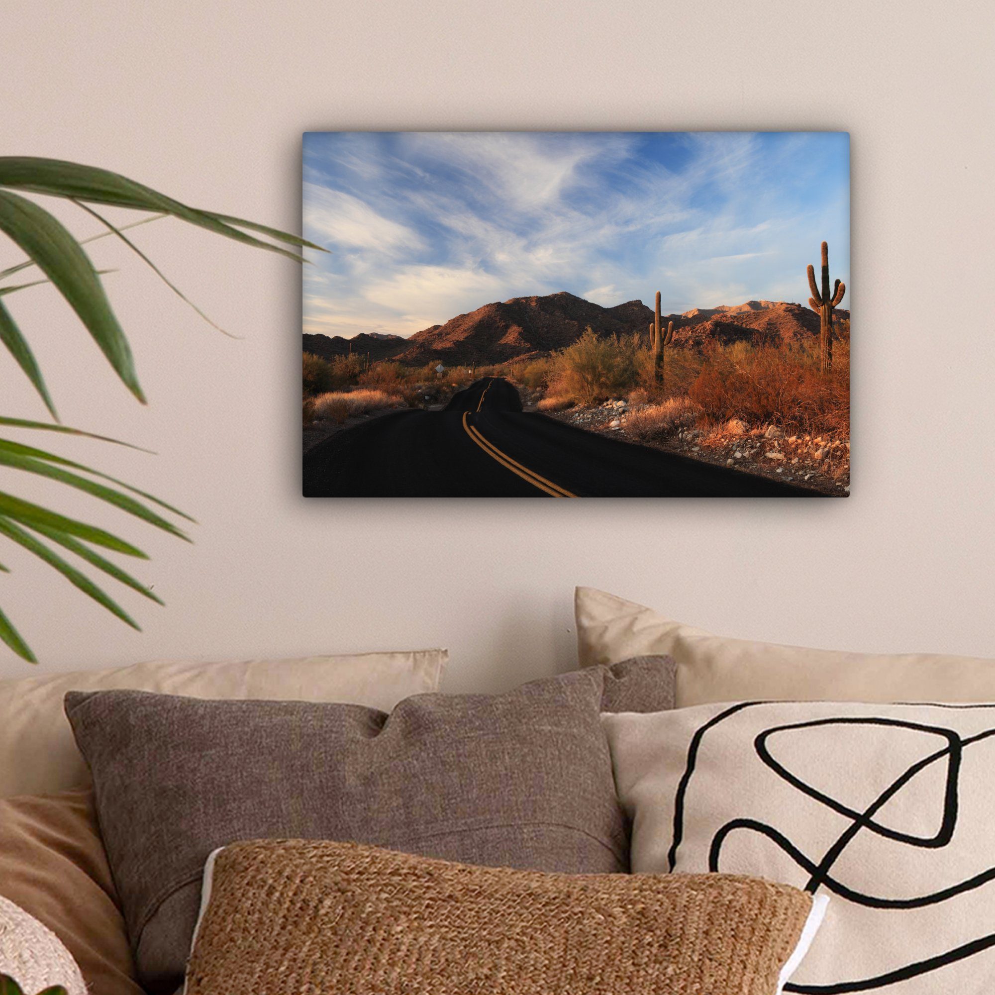 Phoenix Leinwandbilder, (1 Wanddeko, 30x20 St), Leinwandbild Amerika, Wandbild cm - - Straße OneMillionCanvasses® Aufhängefertig,
