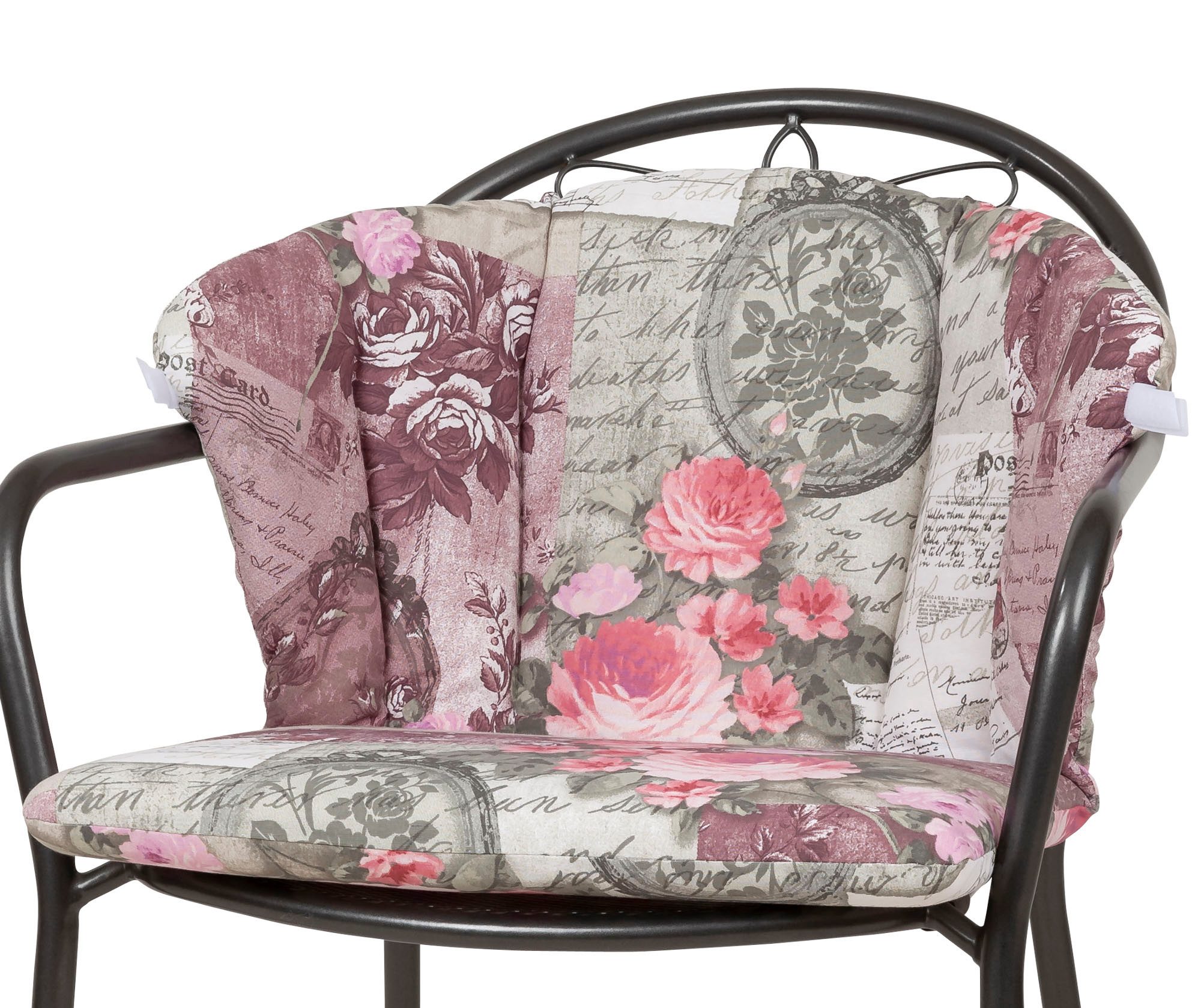 KETTtex Polsterauflage für Royal Garden MWH Sessel Elegance 0798 rosa-grau Blumen Landhaus, (1 St)
