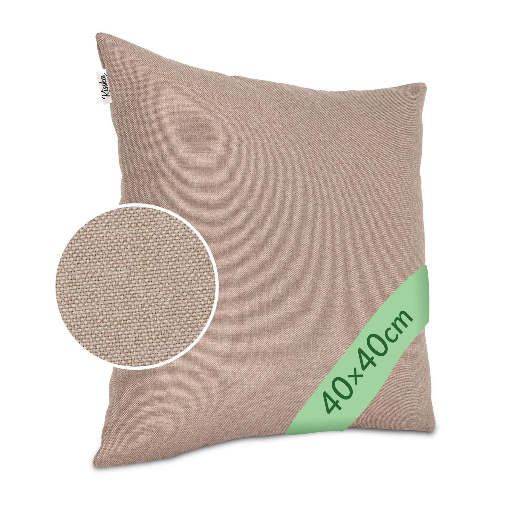 Kisska Dekokissen Kissenhülle TIZI MIT oder OHNE Füllung Kissenbezug Zierkissen, Kissenüberzug - Kissenhusse ohne Füllung 40x40cm Tizi Leinen-Optik