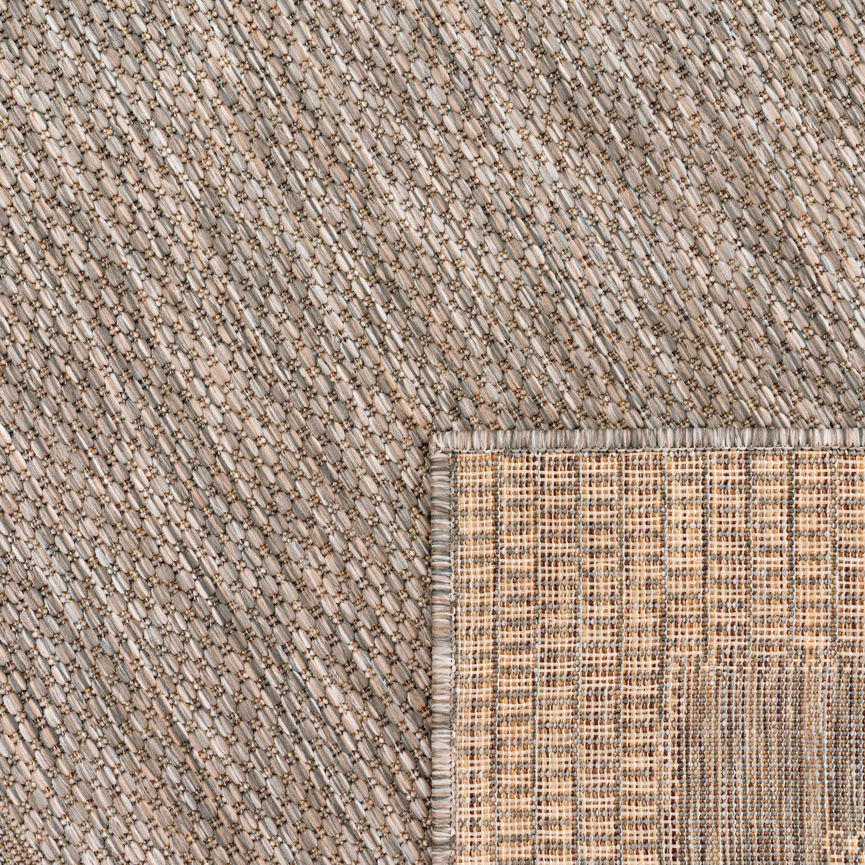 Teppich Roma 272, Paco Home, und 4 rechteckig, meliert, Höhe: mit Bordüre, Outdoor natur geeignet In- mm, Flachgewebe, dezenter