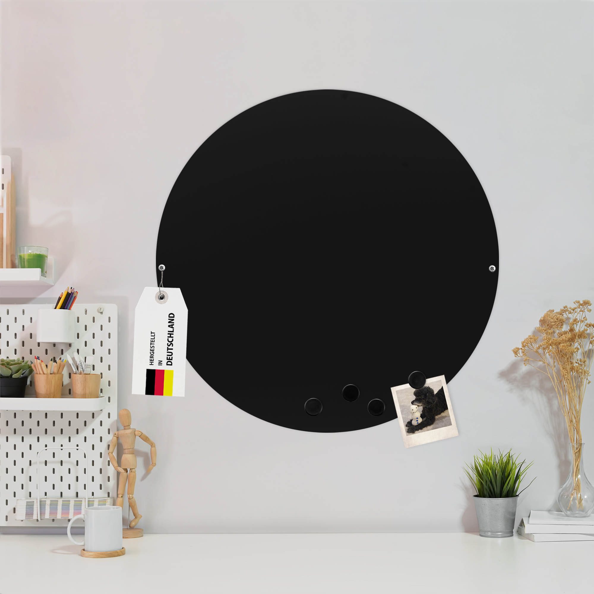 banjado Magnettafel Stahl Rund, (inkl. 4 günstig online kaufen