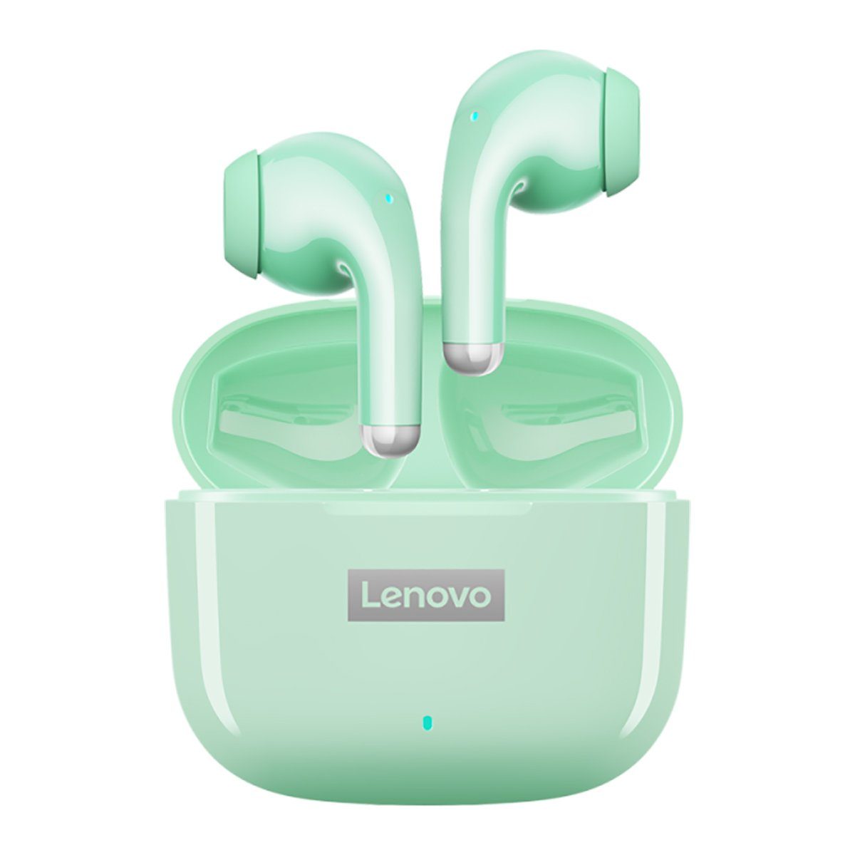 Lenovo LP40 Pro mit Touch-Steuerung Bluetooth-Kopfhörer (True Wireless, Siri, Google Assistant, Bluetooth 5.1, kabellos, Stereo Ohrhörer mit 250 mAh Kopfhörer-Ladehülle - Grün)