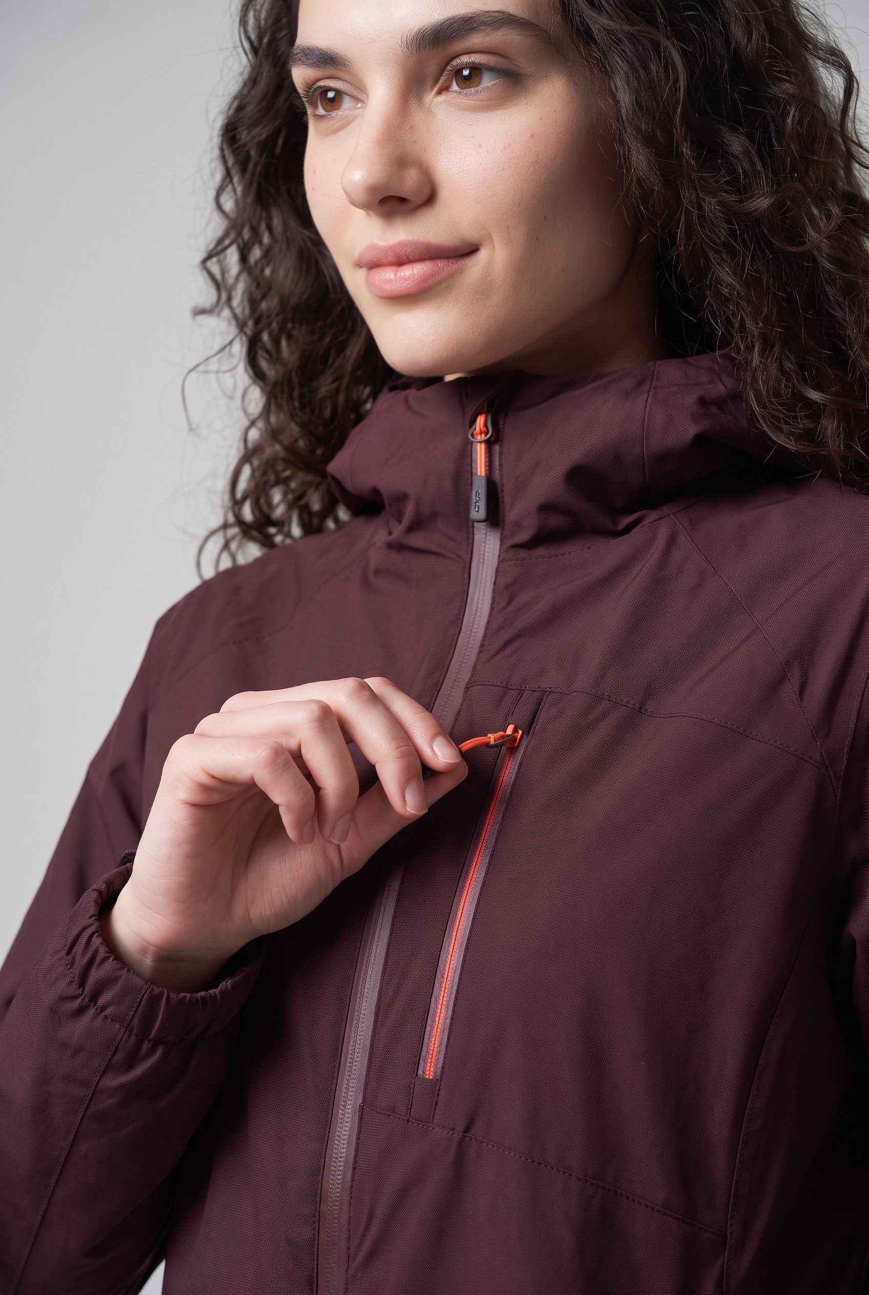 CMP Funktionsjacke WOMAN JACKET FIX HOOD sportliche Optik, mit Kapuze, aus Polyester-Obermaterial