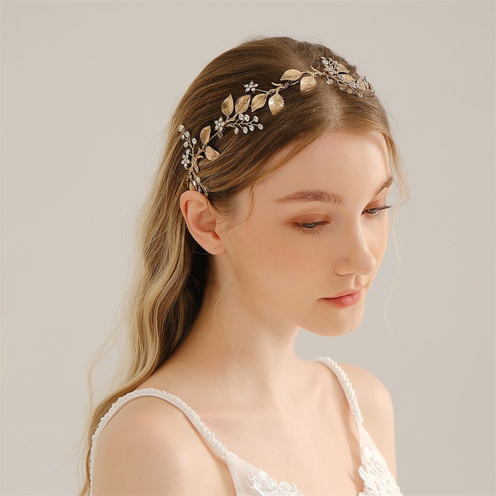 Rouemi Diadem Elegante Haar Vintage Kopfstück Braut Blume Zubehör