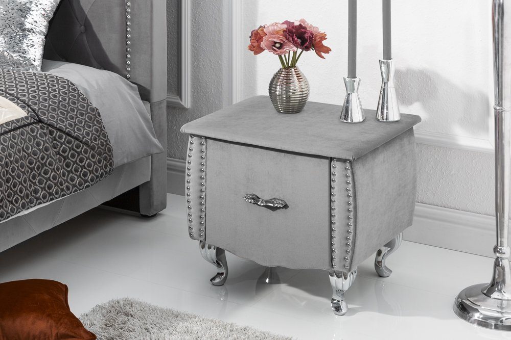 riess-ambiente Nachttisch EXTRAVAGANCIA 47cm silbergrau / silber, Nachtkomm günstig online kaufen