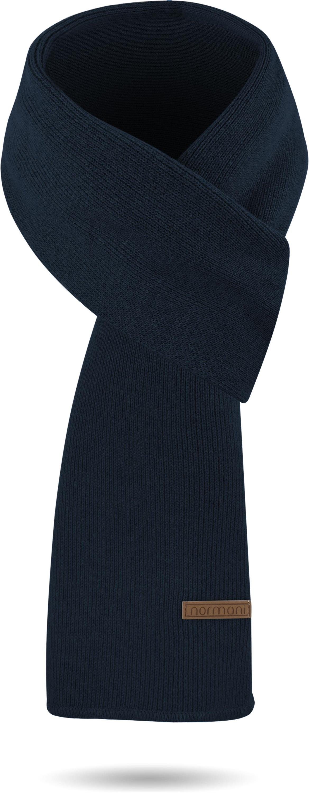 Schal Mütze und glatt normani aus Strickmütze Navy Winterset Merinowolle