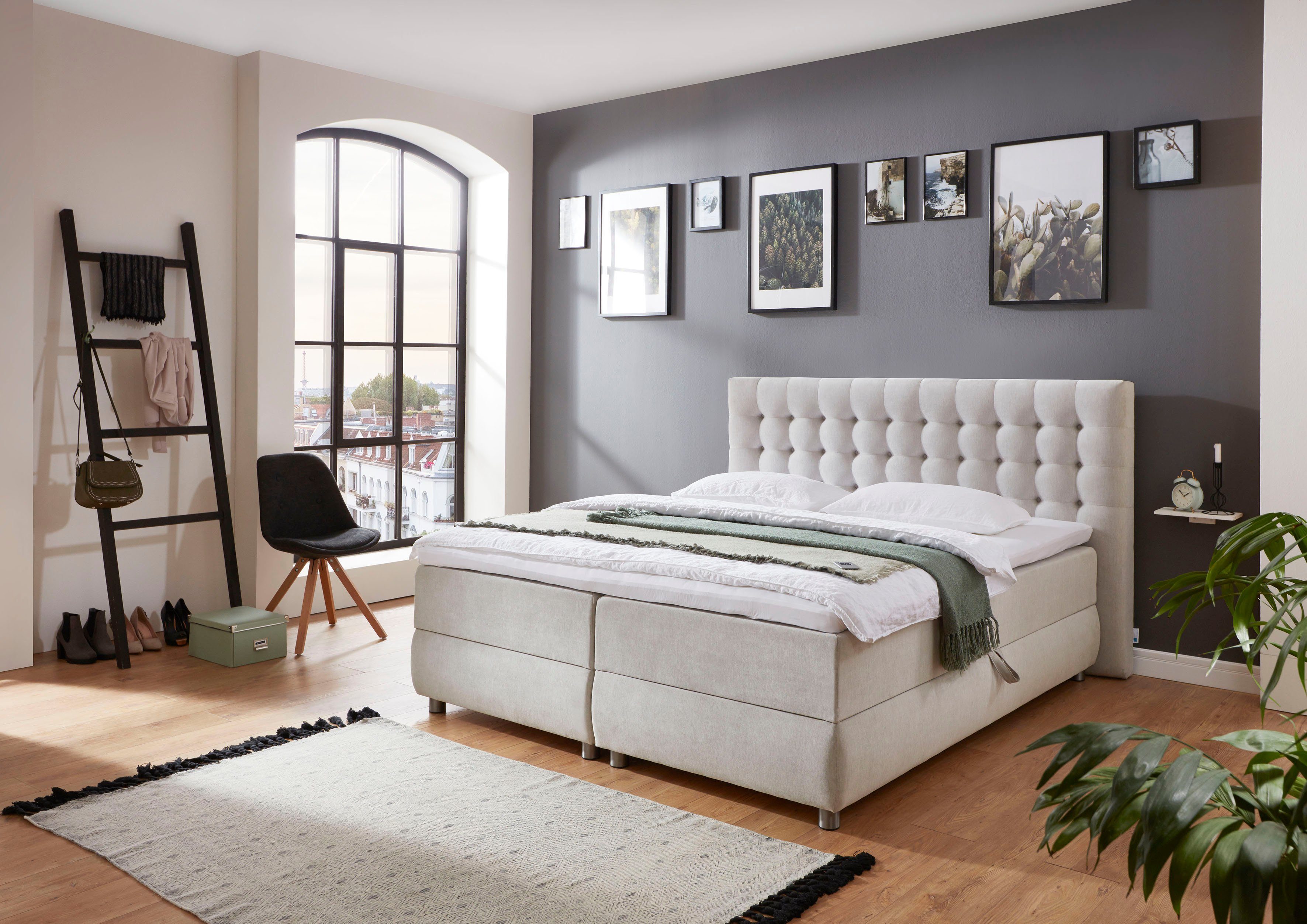 ATLANTIC home collection Boxspringbett Tina, mit Bettkasten und Topper, auch in Überlänge