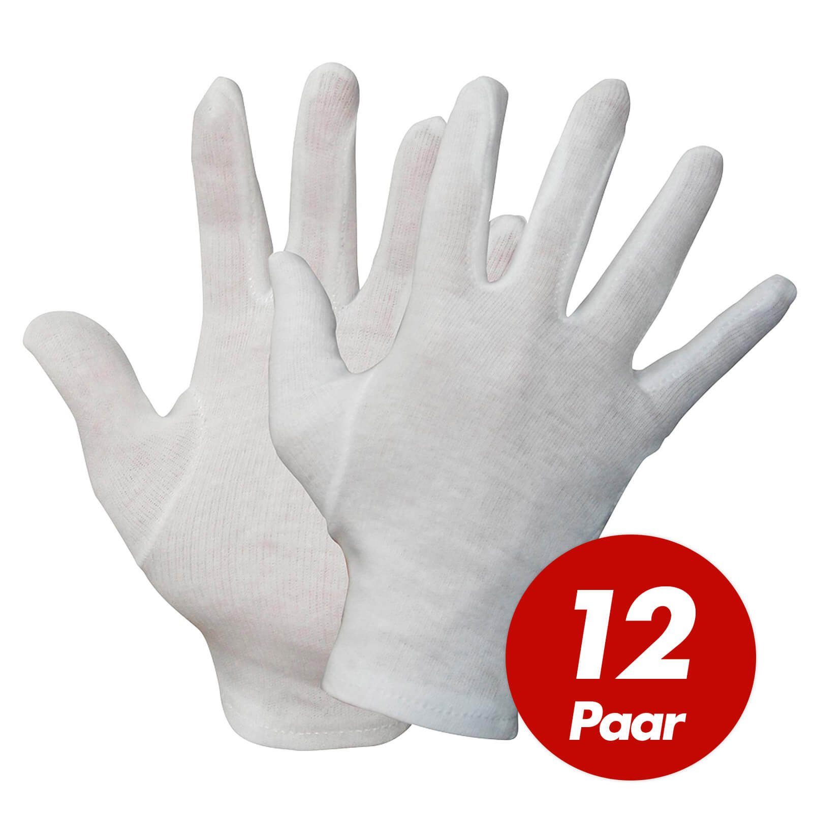 Baumwollhandschuhe NITRAS Trikot-Handschuhe, VPE Unterziehhandschuhe Nitras Paar (Spar-Set) - 12 Baumwoll