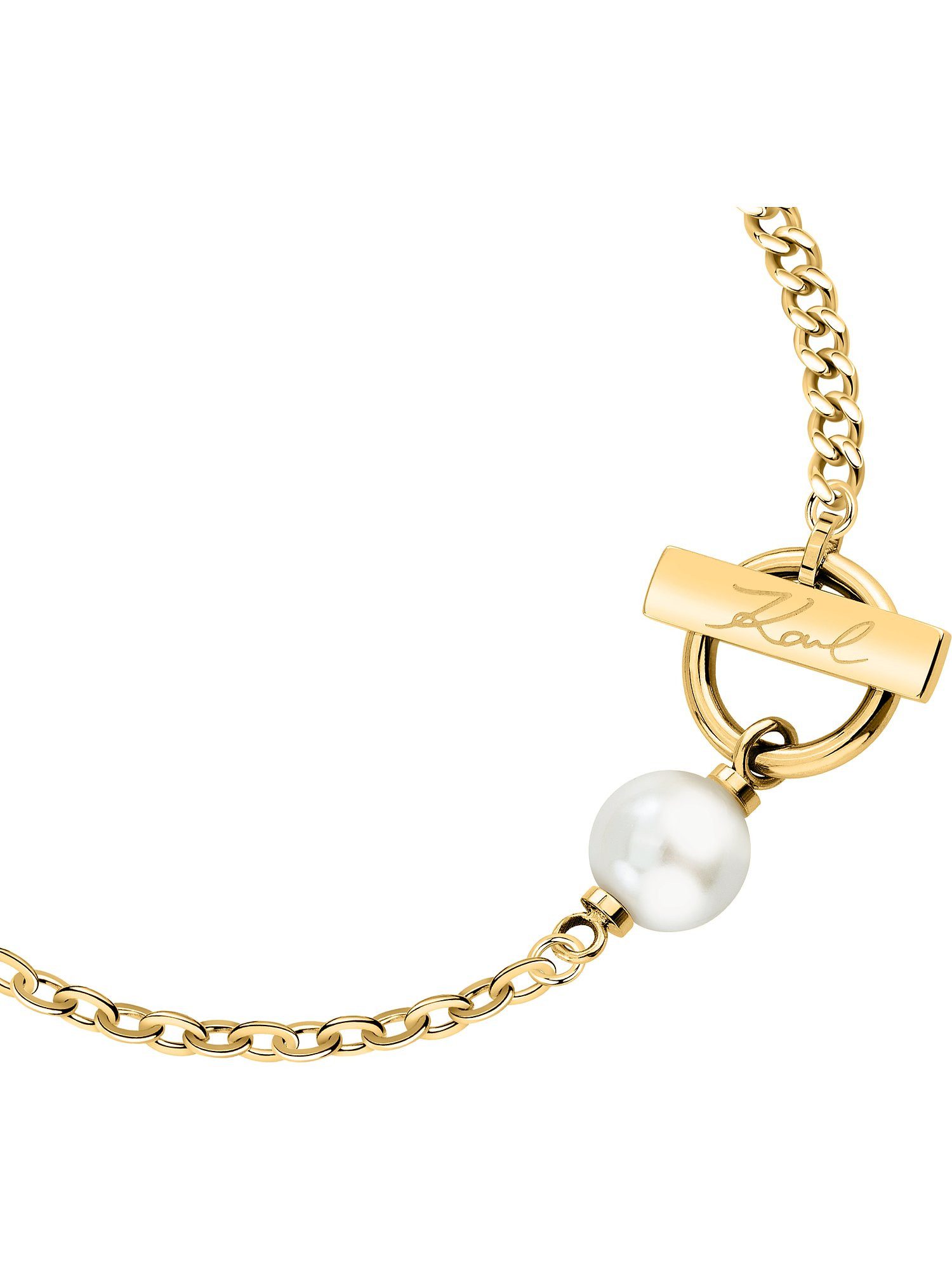 KARL LAGERFELD Armband Karl Lagerfeld Damen-Armband Edelstahl Kunstperle, Pearl