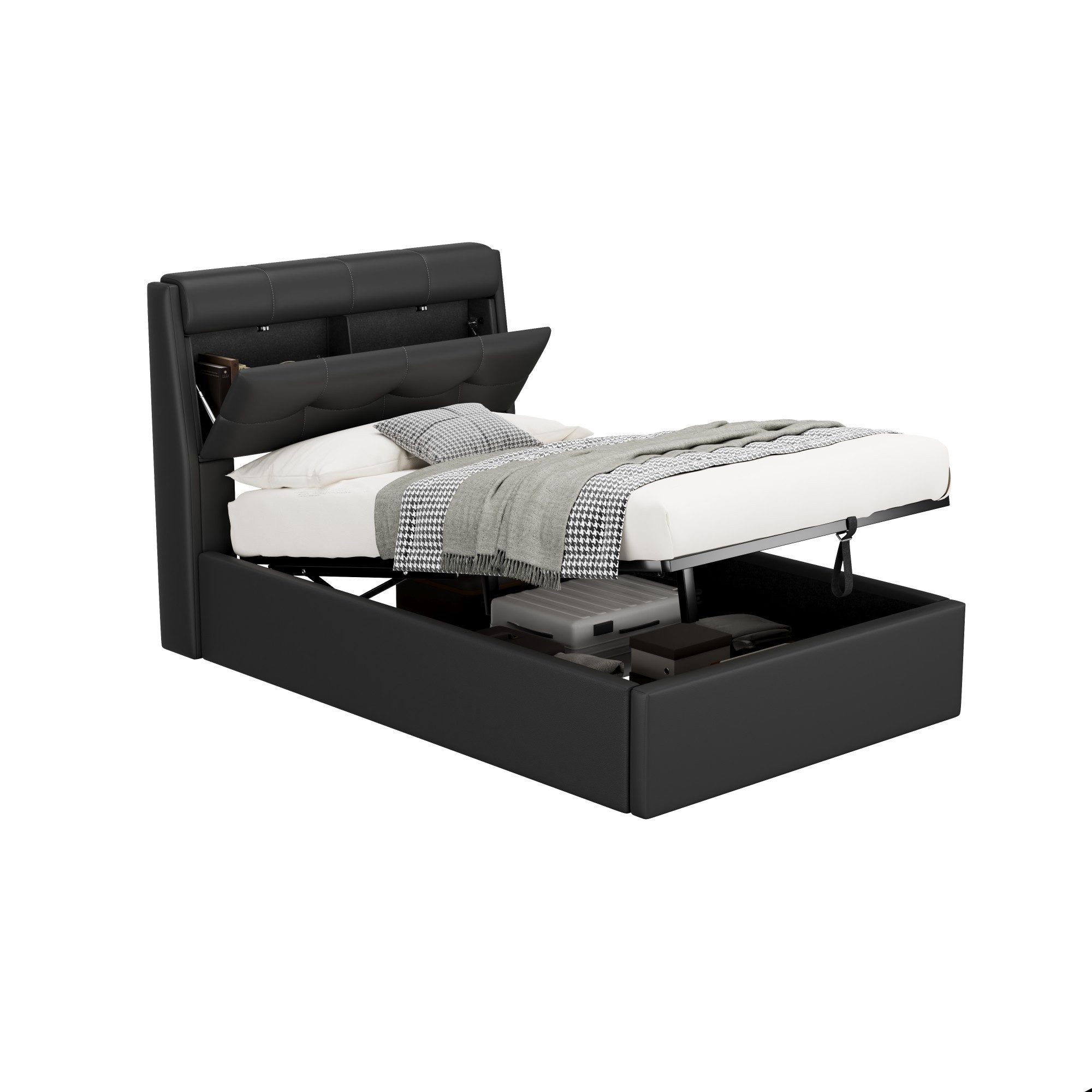 BlingBin Polsterbett Stilvolles Einzelbett, Hydraulisches Bett, günstig online kaufen