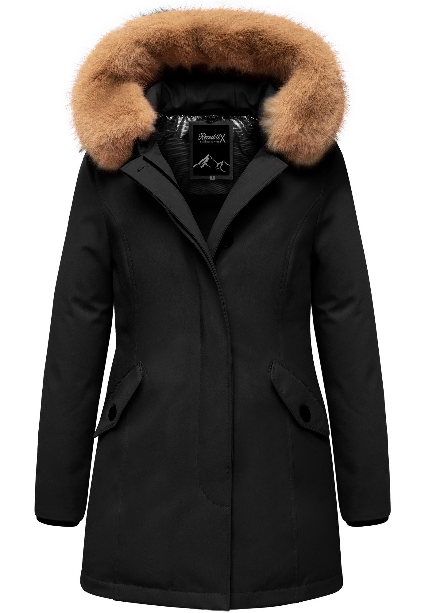 REPUBLIX Winterjacke TORI Damen Gefütterte Dicke Winter Jacke Mantel Parka mit Kapuze