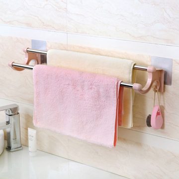 Caterize Handtuchhalter Selbstklebend mit Zwei Handtuchstange ohne Bohren Handtuchhalterung