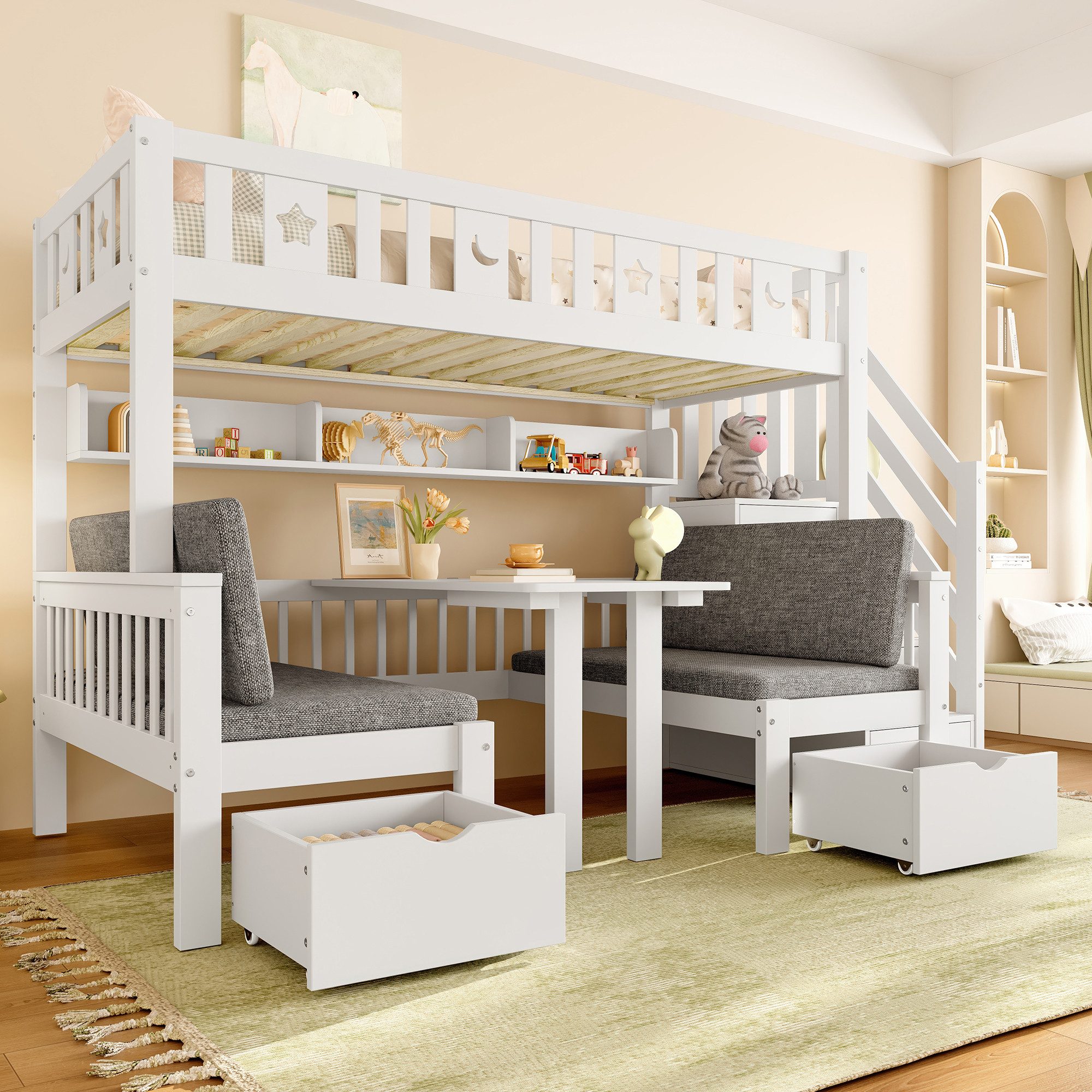 Merax Hochbett (Etagenbett Stockbett Jugendbett, 1-St., günstig online kaufen