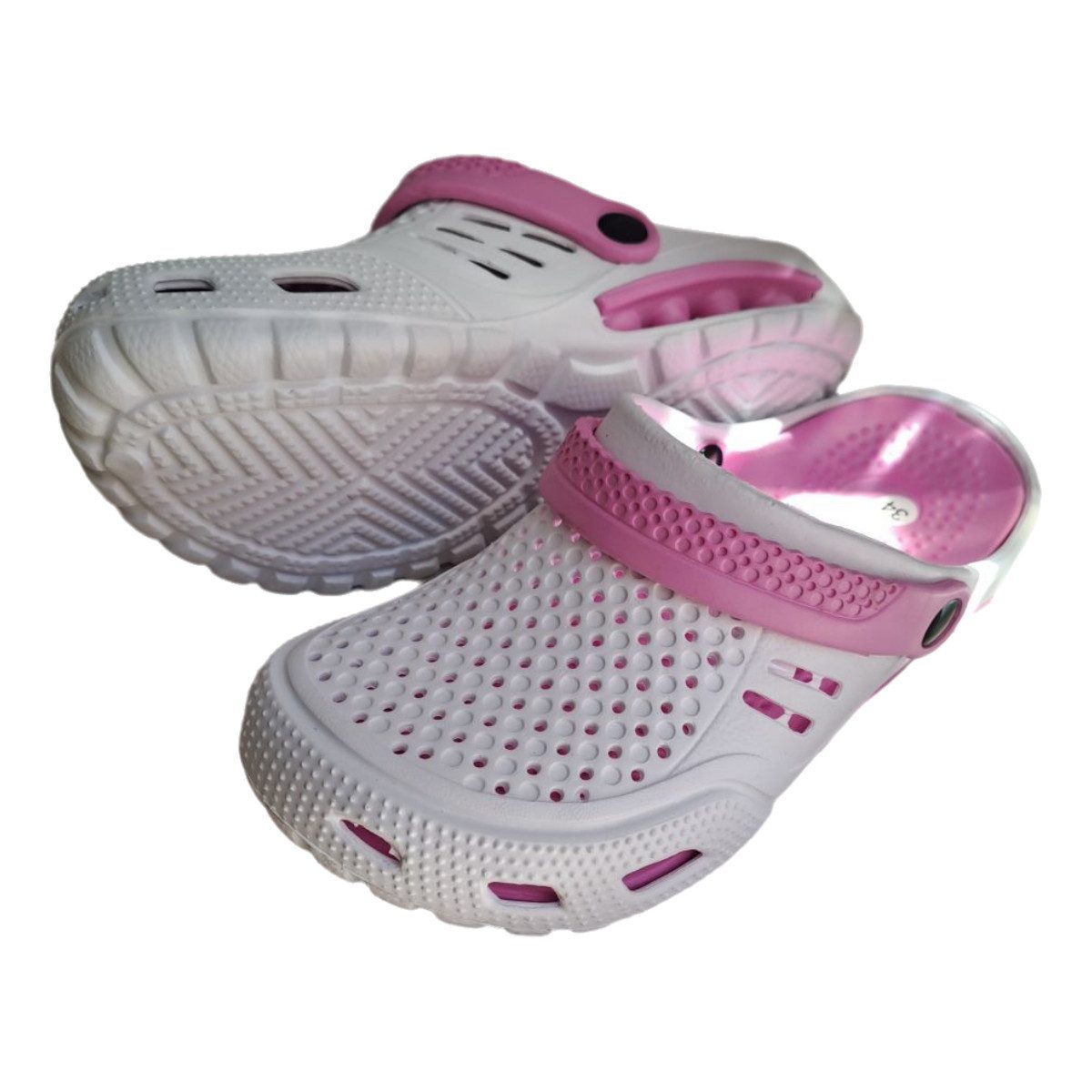 emeco Kinder Clogs Gartenclogs Badeschuhe Hausschuhe Geschlossen 183308 Weiß Clog