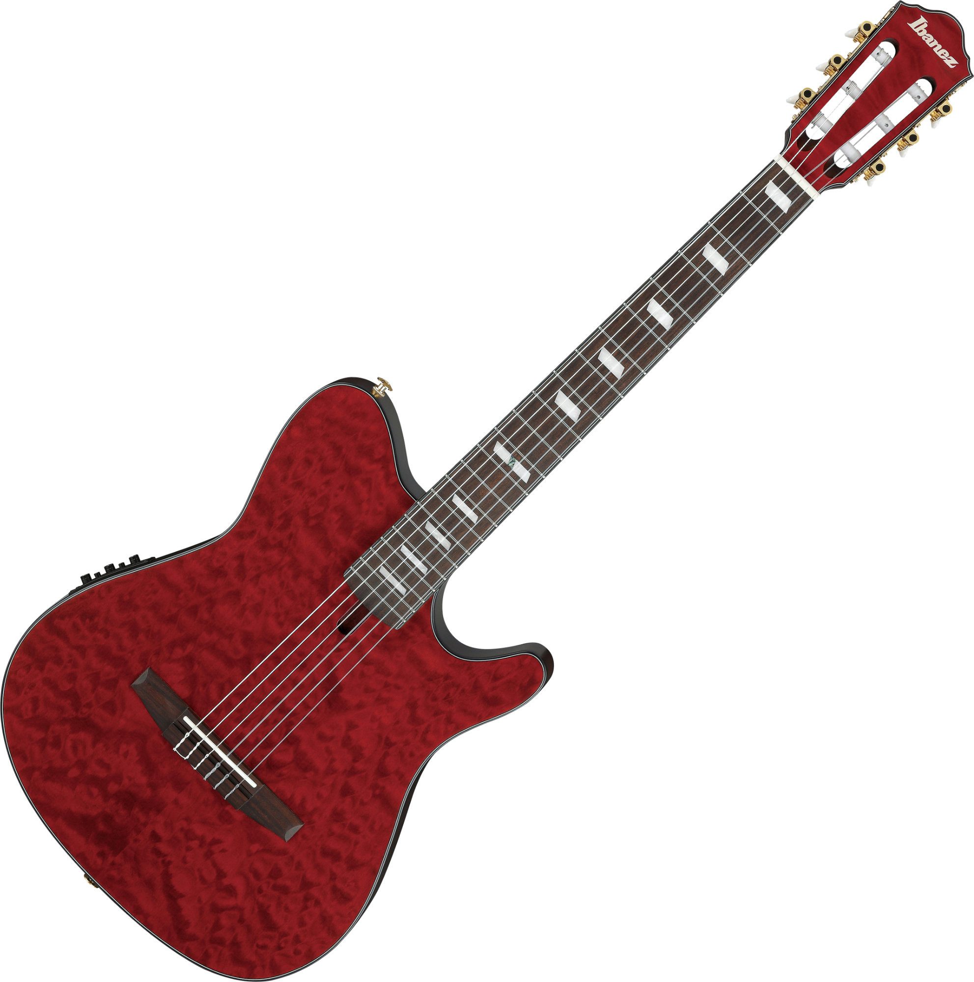 Ibanez Konzertgitarre FRH20QMN-WRL Wine Red Low Gloss, FRH, mit Tonabnehmer und Cutaway