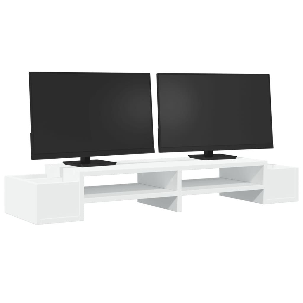 vidaXL Computertisch Monitorständer mit Stauraum Weiß günstig online kaufen