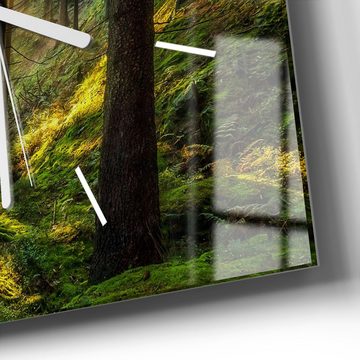 DEQORI Wanduhr 'Licht durchbricht Bäume' (Glas Glasuhr modern Wand Uhr Design Küchenuhr)