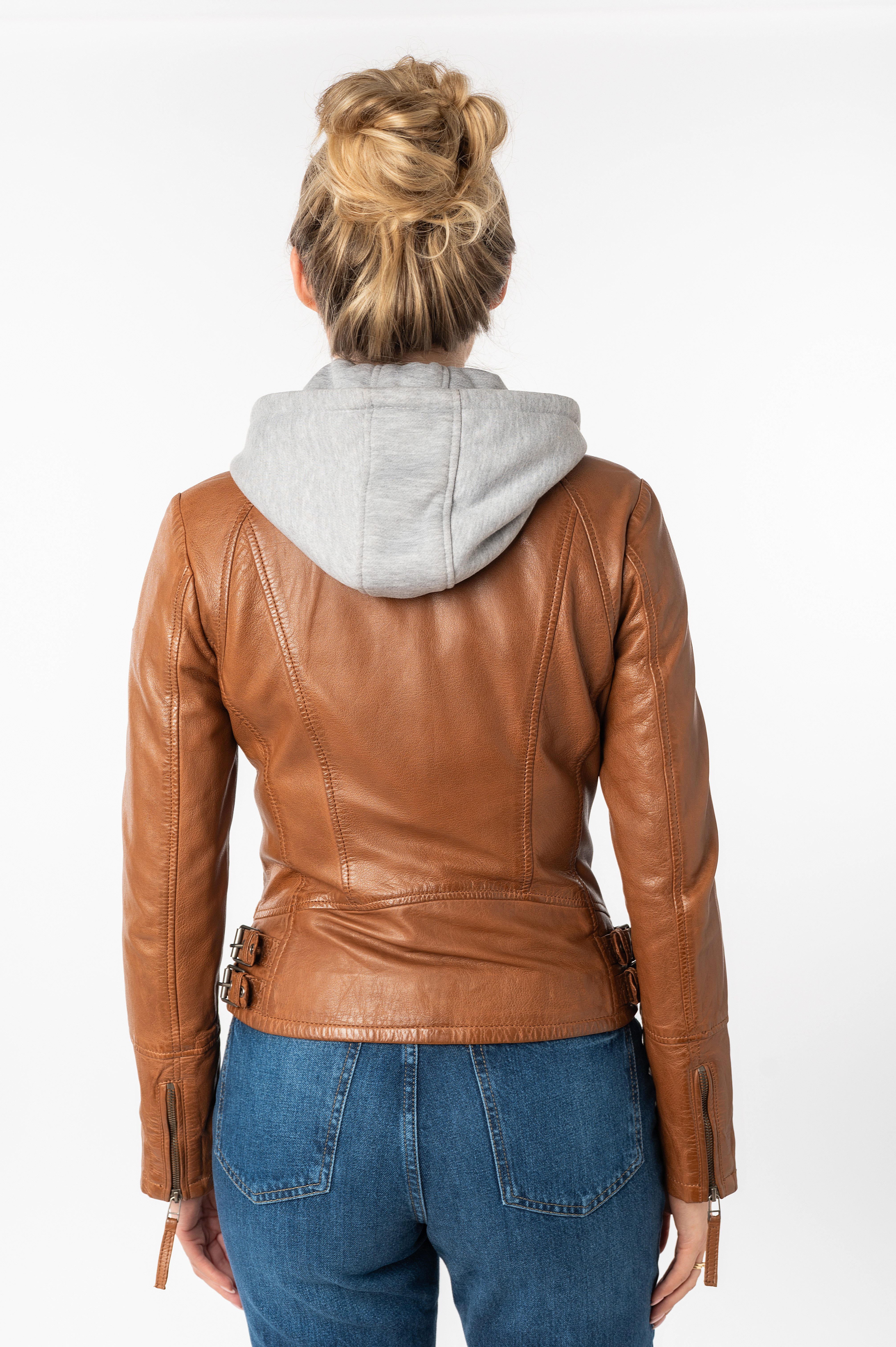 Mauritius Lederjacke NOLA Two-in-One Style - mit abnehmbarer Jersey-Kapuze – Bild 5 von 5
