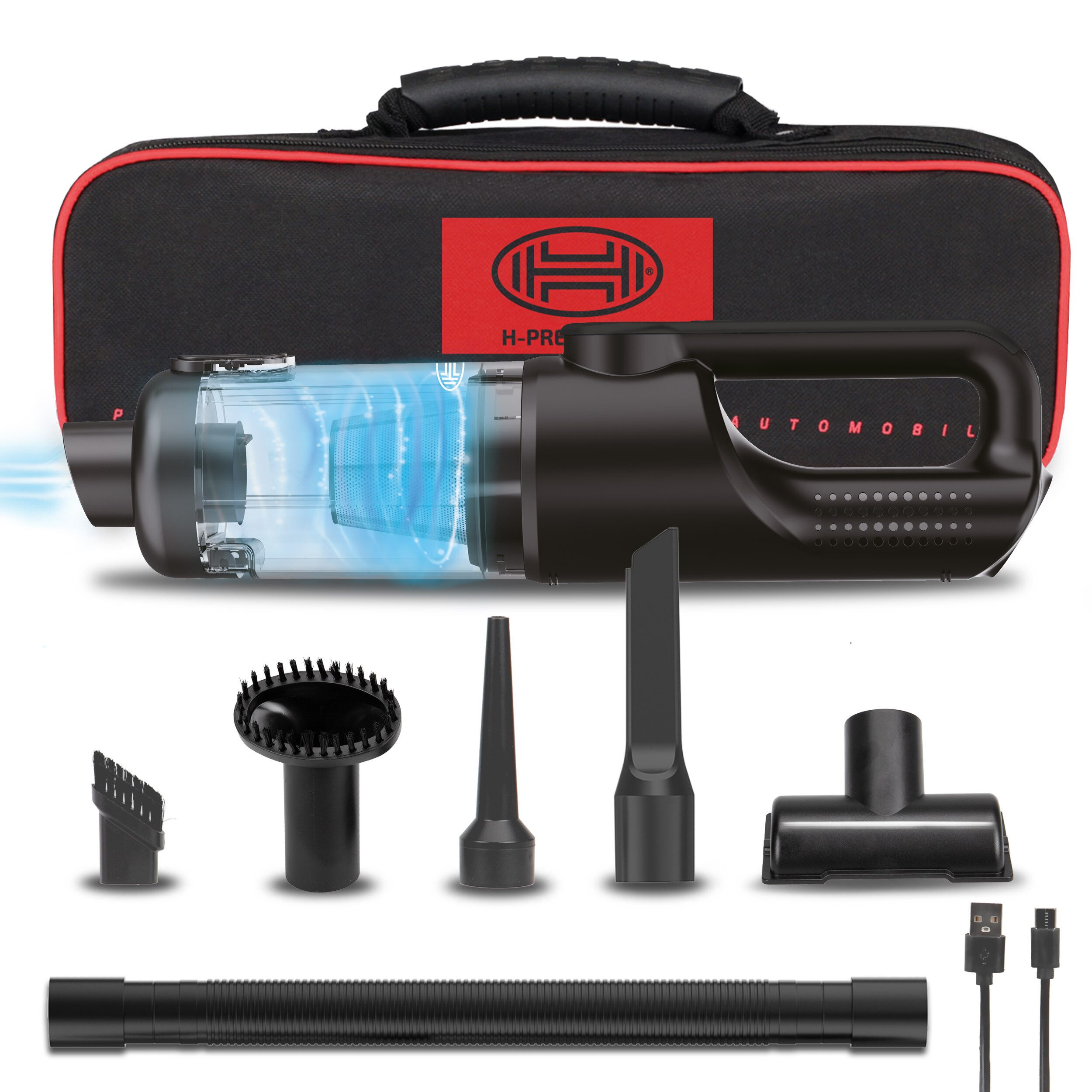 HEYNER Handstaubsauger Akku Staubsauger 120W 16.000 Pa Auto Gebläse Hepa-Filter bürstenlos, 120 W, Beutellos mit Filter