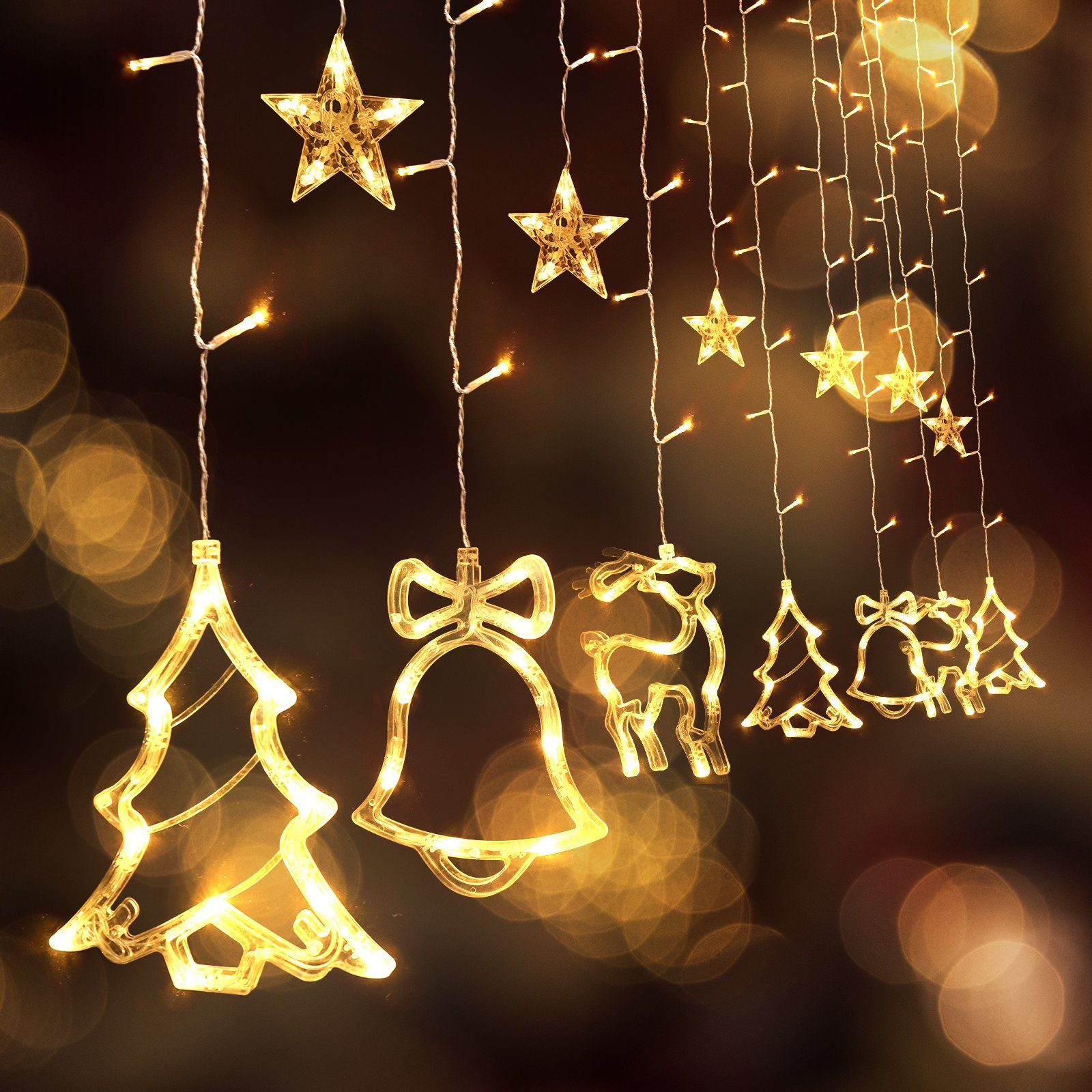 Salcar LEDLichtervorhang »Weihnachts Hirschglocken Lichterketten, 2m