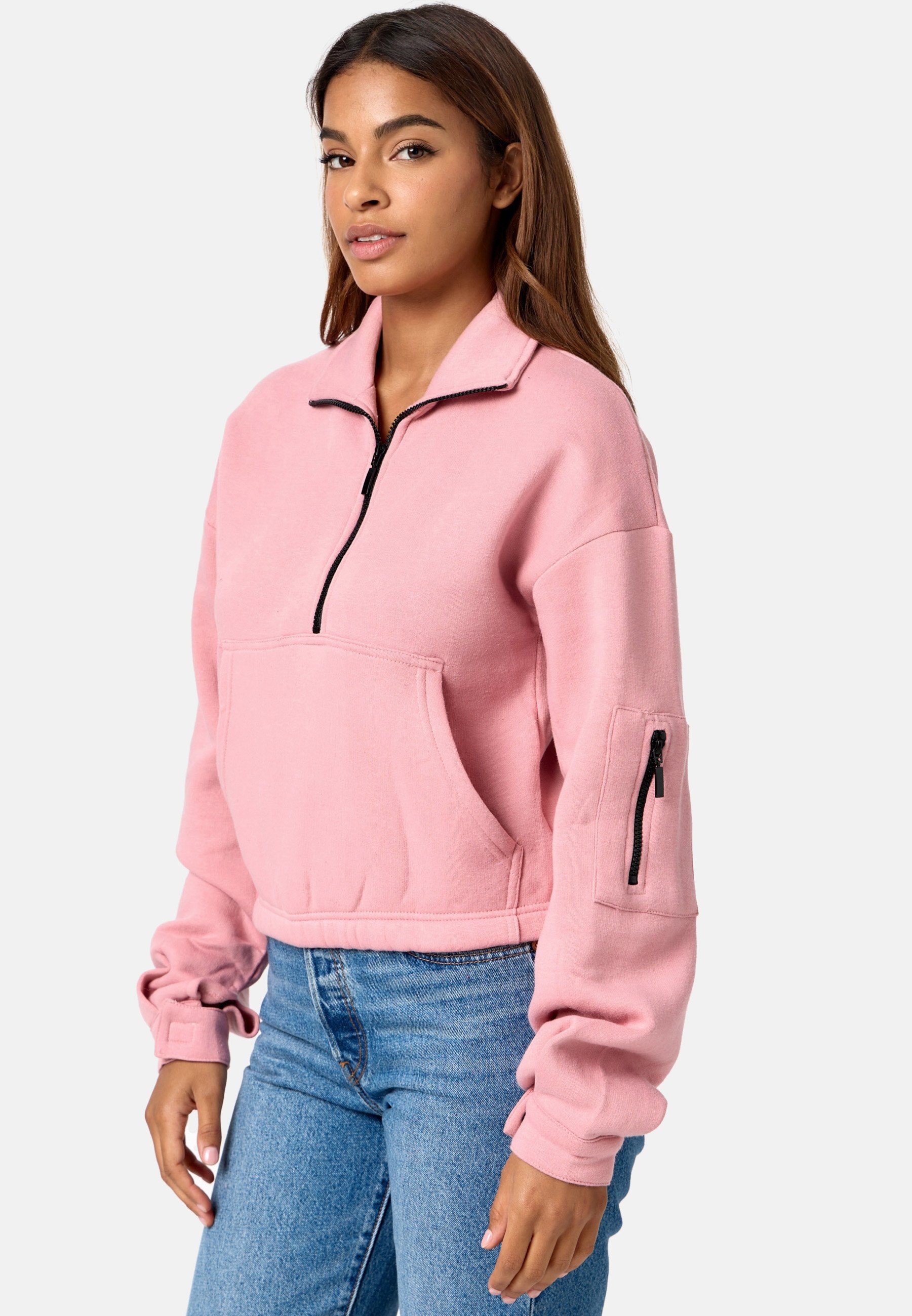 Worldclassca Sweatshirt Worldclassca Oversized Basic Sweatshirt Zipper Langarmshirt Pullover