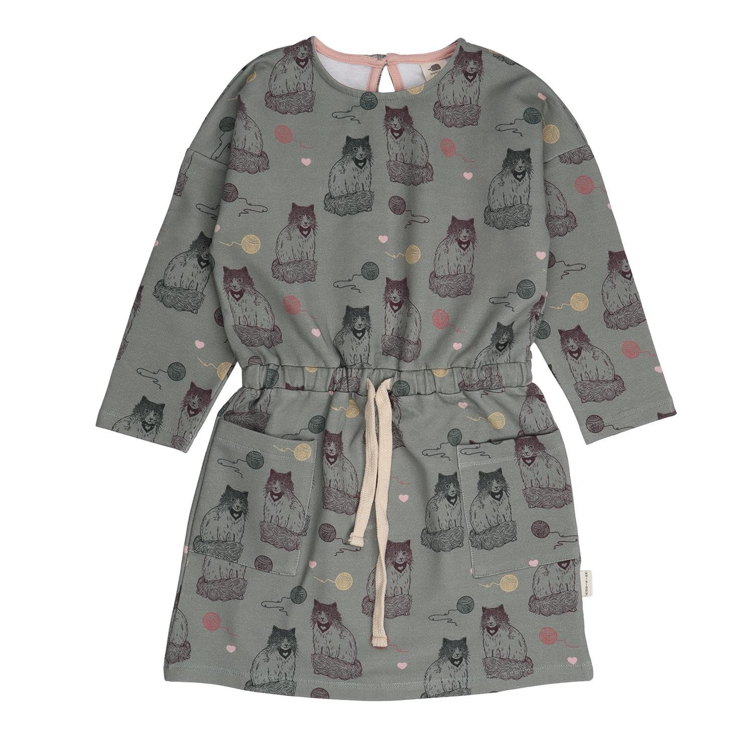 Sweatkleid Walkiddy mit Katzemotiv aus Bio Baumwolle