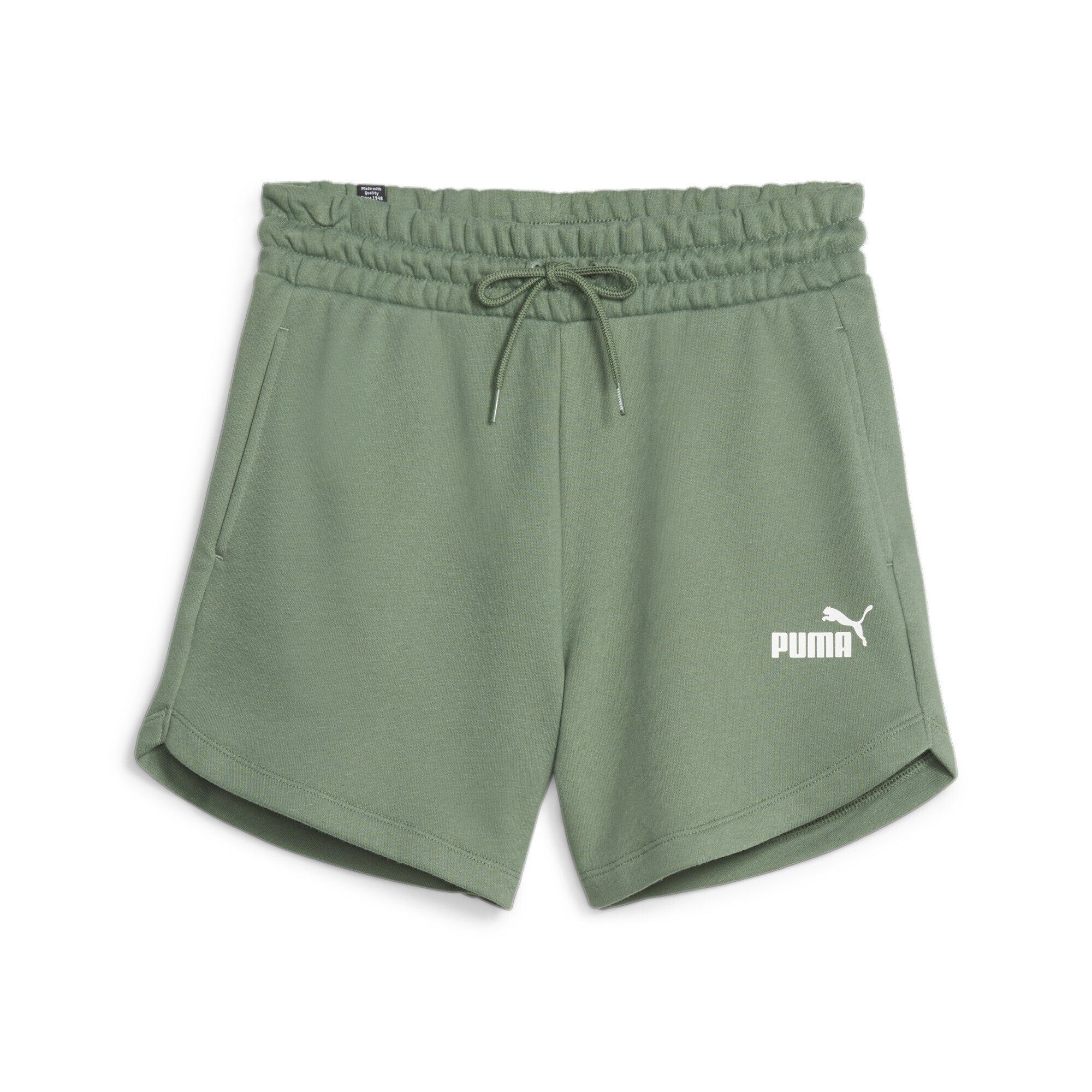 PUMA Sporthose Essentials Hochgeschnittene Shorts Damen Eucalyptus Green