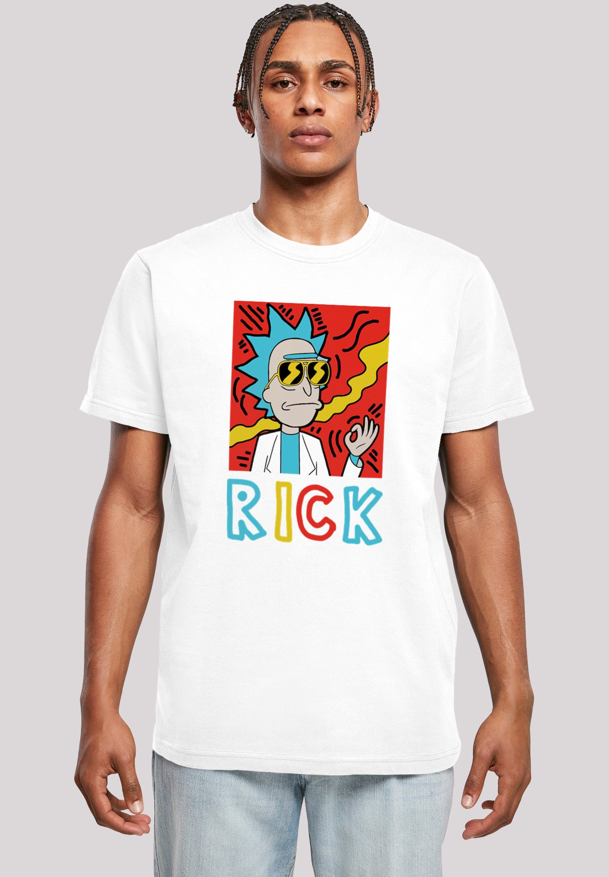 F4NT4STIC T-Shirt Cool Rick - Rick and Morty Herren,Premium Merch,Regular-Fit,Basic,Bedruckt weiß