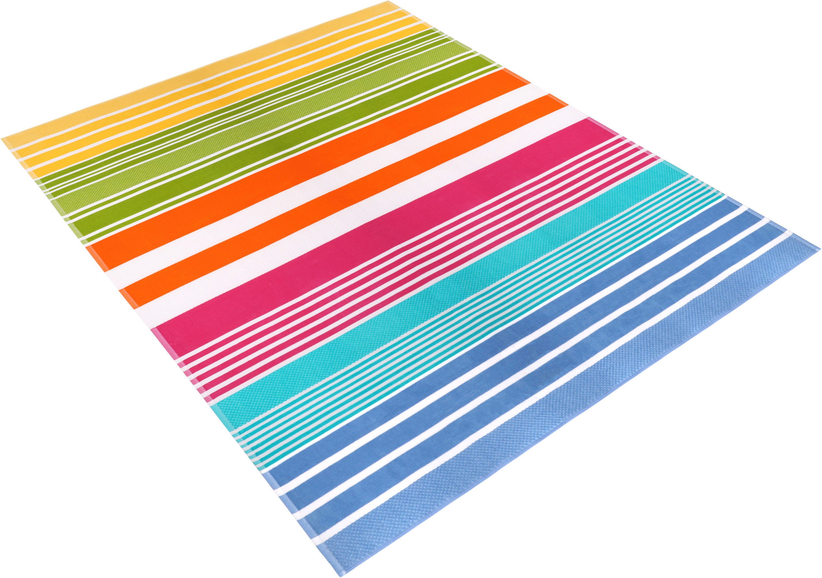 Vossen Strandtuch BEACH MIX, Velours (1-St), Familienstrandtuch im farbenfrohen Streifendesign