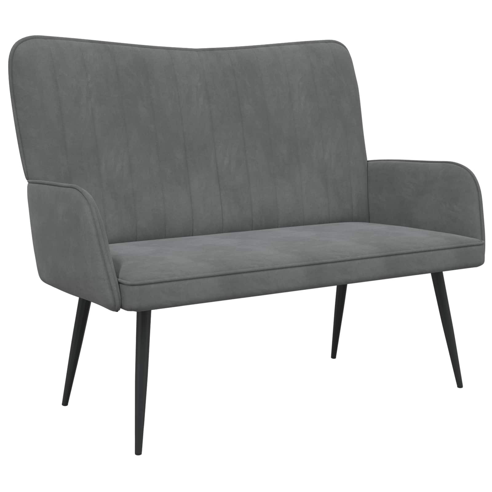 vidaXL Sofa 2-Sitzer Sofa Dunkelgrau 115 x 61 x 87 cm Samt, 1 Teile