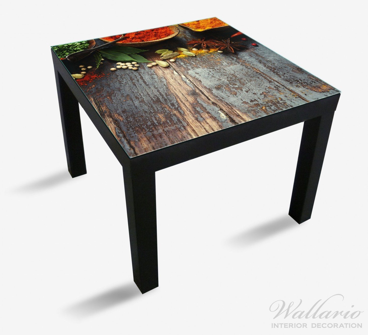 Ikea (1 Küche St), Tisch auf in Wallario - Gewürze geeignet Lack für Tischplatte Holz uriger Holztisch der