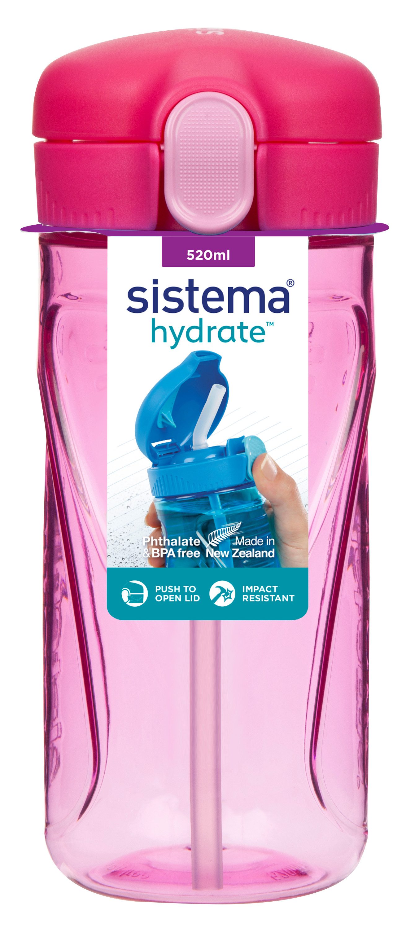 sistema Trinkflasche Sistema 520ml Tritan Quick Flip Bottle - Pink
