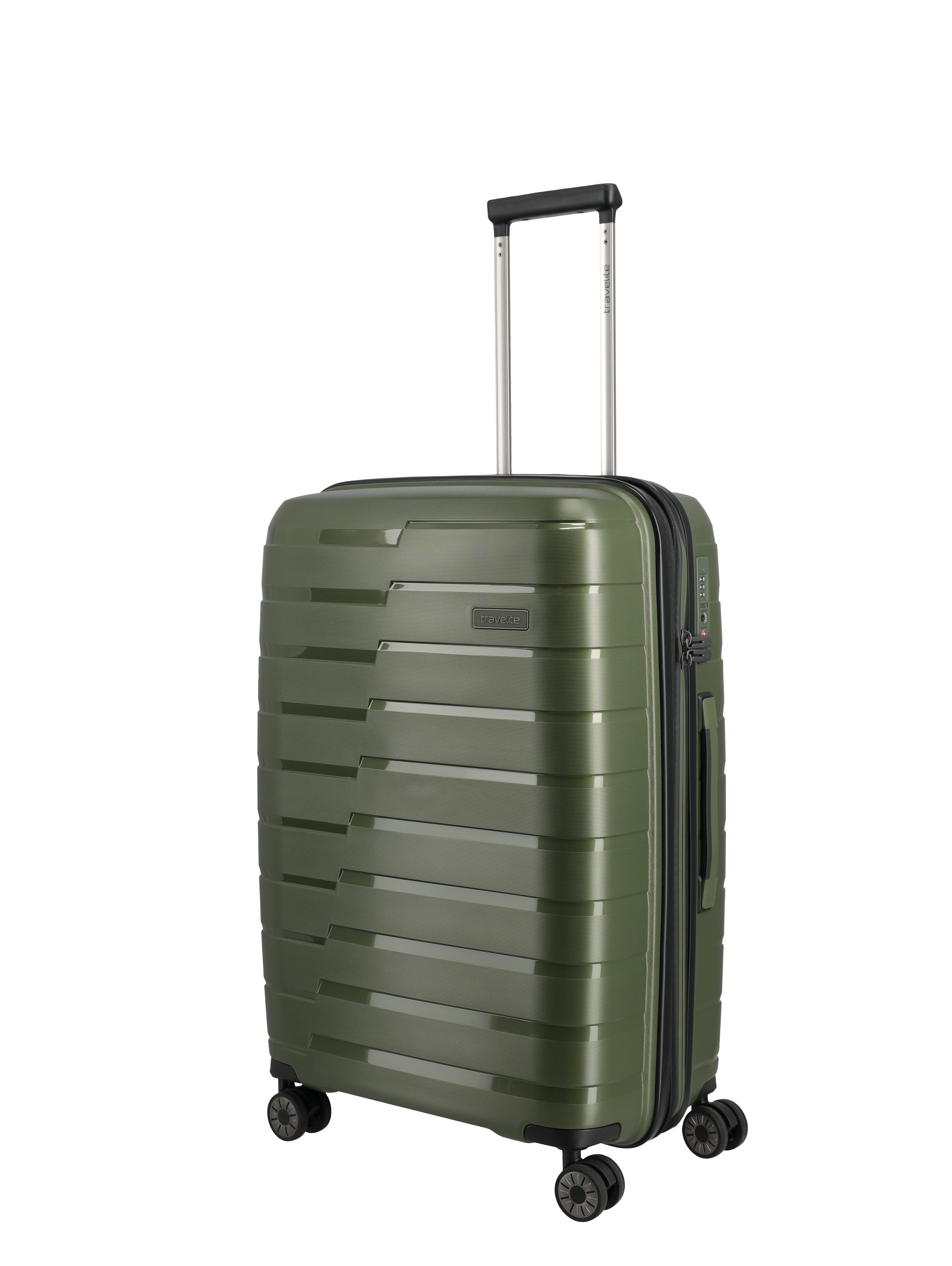 travelite Trolleyset AIR BASE 3-teilig Reisekoffer Hartschale, 4 Rollen, (Set), mit TSA-Schloss und bruchfester Polypropylen-Schale