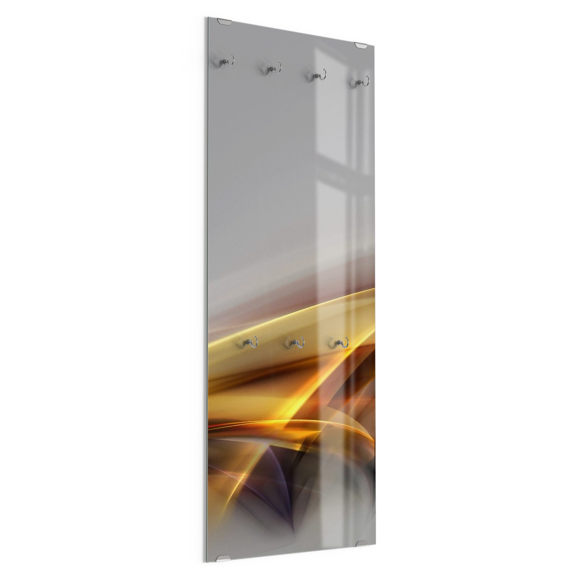 DEQORI Kleiderhaken 'Glänzende Lichtreflexe', Glas Garderobe hängend Flur Jackenhalter modern Wandgarderobe Haken