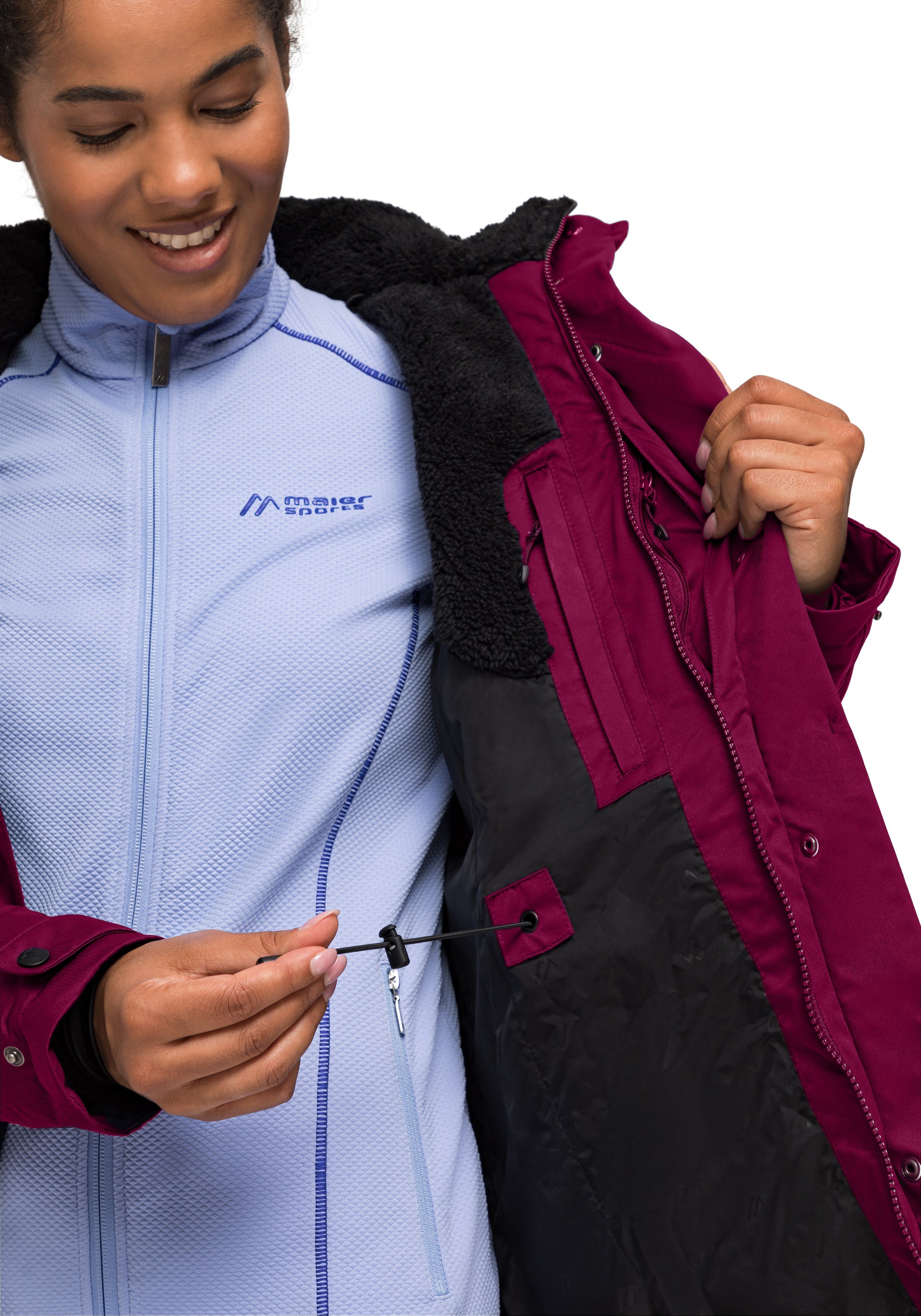 mit Maier Lisa Funktionsjacke 2 Wetterschutz Outdoor-Mantel magenta Sports vollem