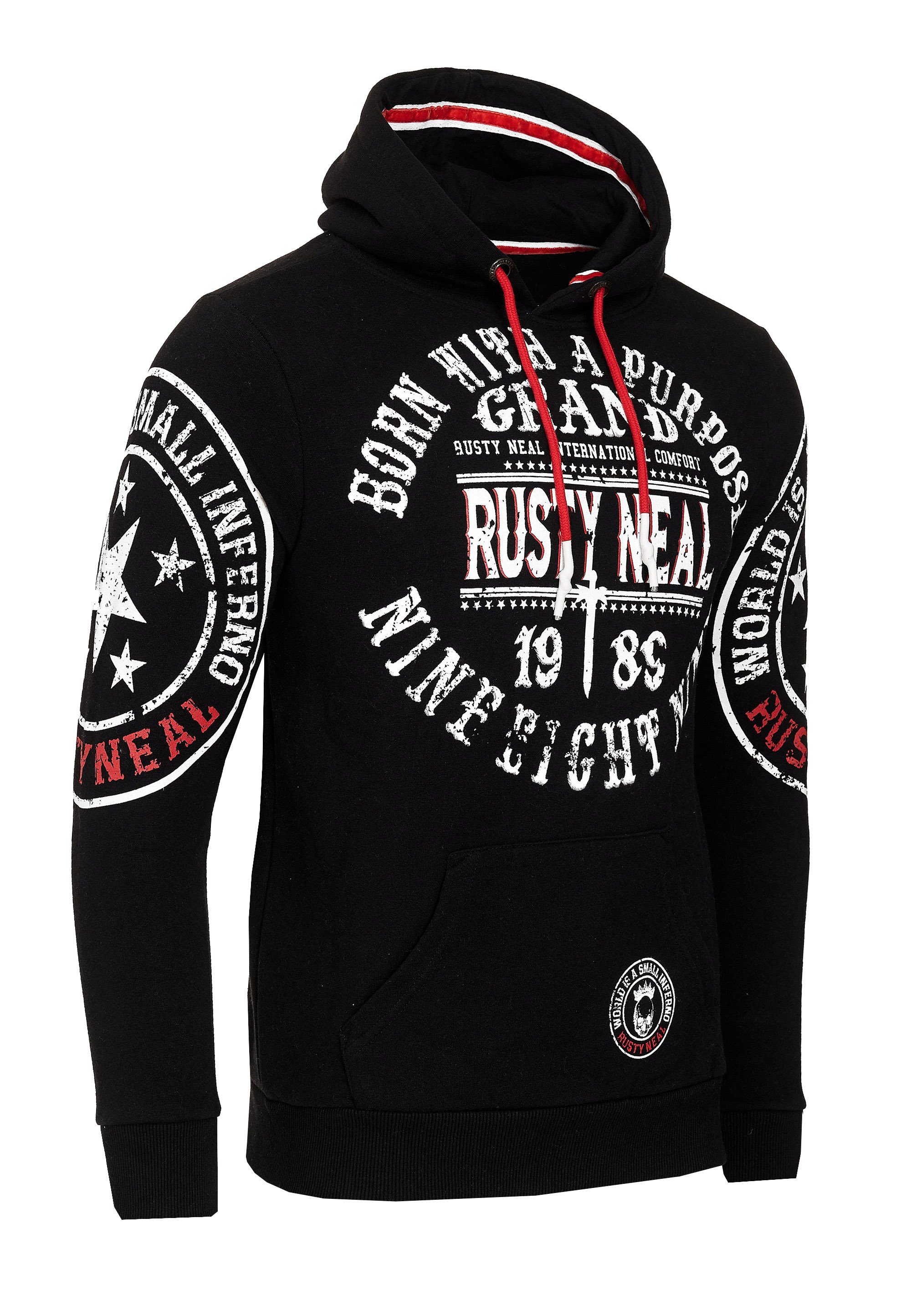 Rusty Neal Kapuzensweatshirt mit coolen Markenprints