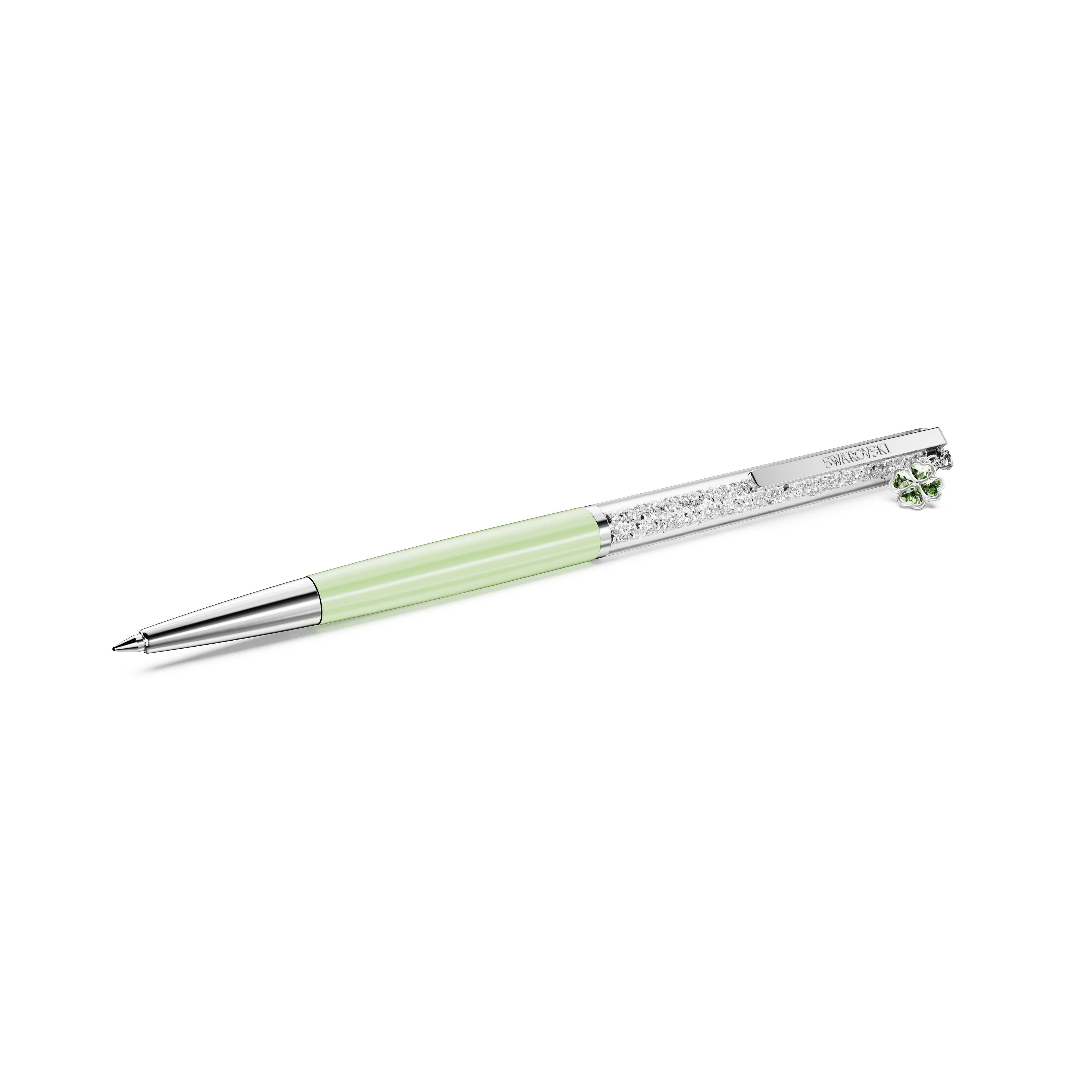 Swarovski Drehkugelschreiber Schreibgerät Geschenk CRYSTALLINE mit Kleeblatt-Charm, mit Swarovski® Kristallen