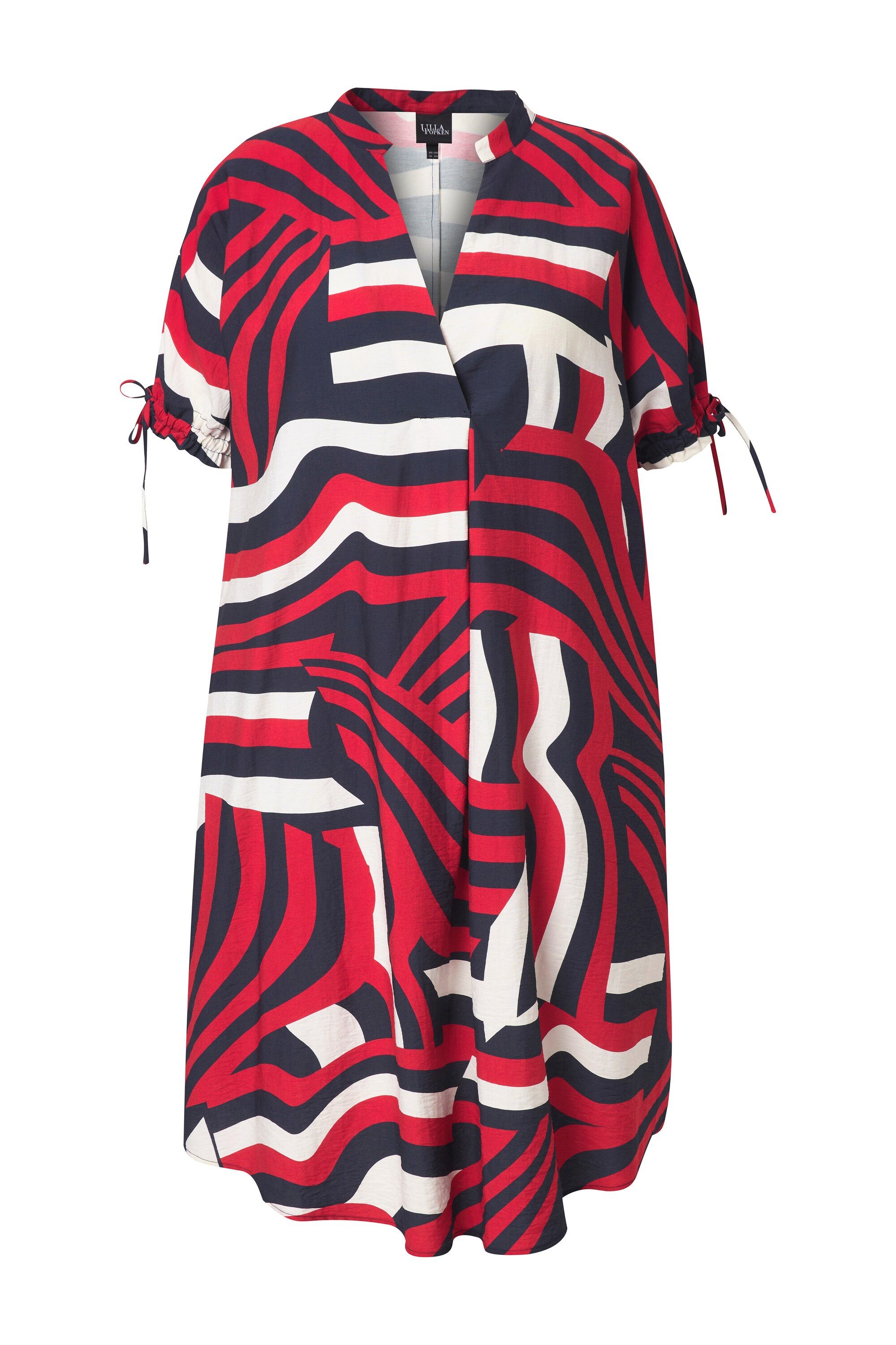 Ulla Popken Jerseykleid Kleid V-Ausschnitt oversized Halbarm Taschen günstig online kaufen