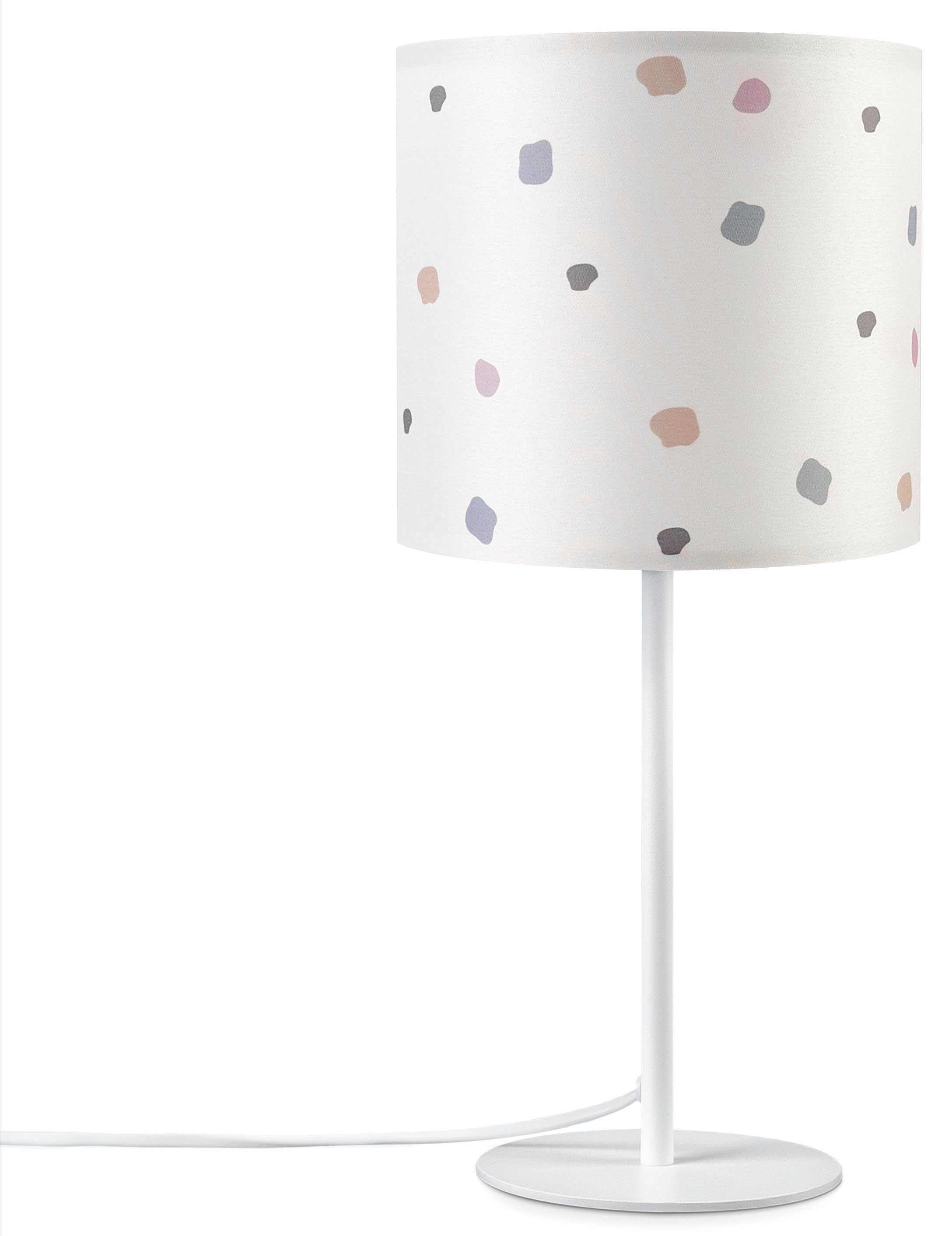 Paco Home Tischleuchte Luca Dots, ohne Leuchtmittel, Nachttisch Stoff Lampe günstig online kaufen