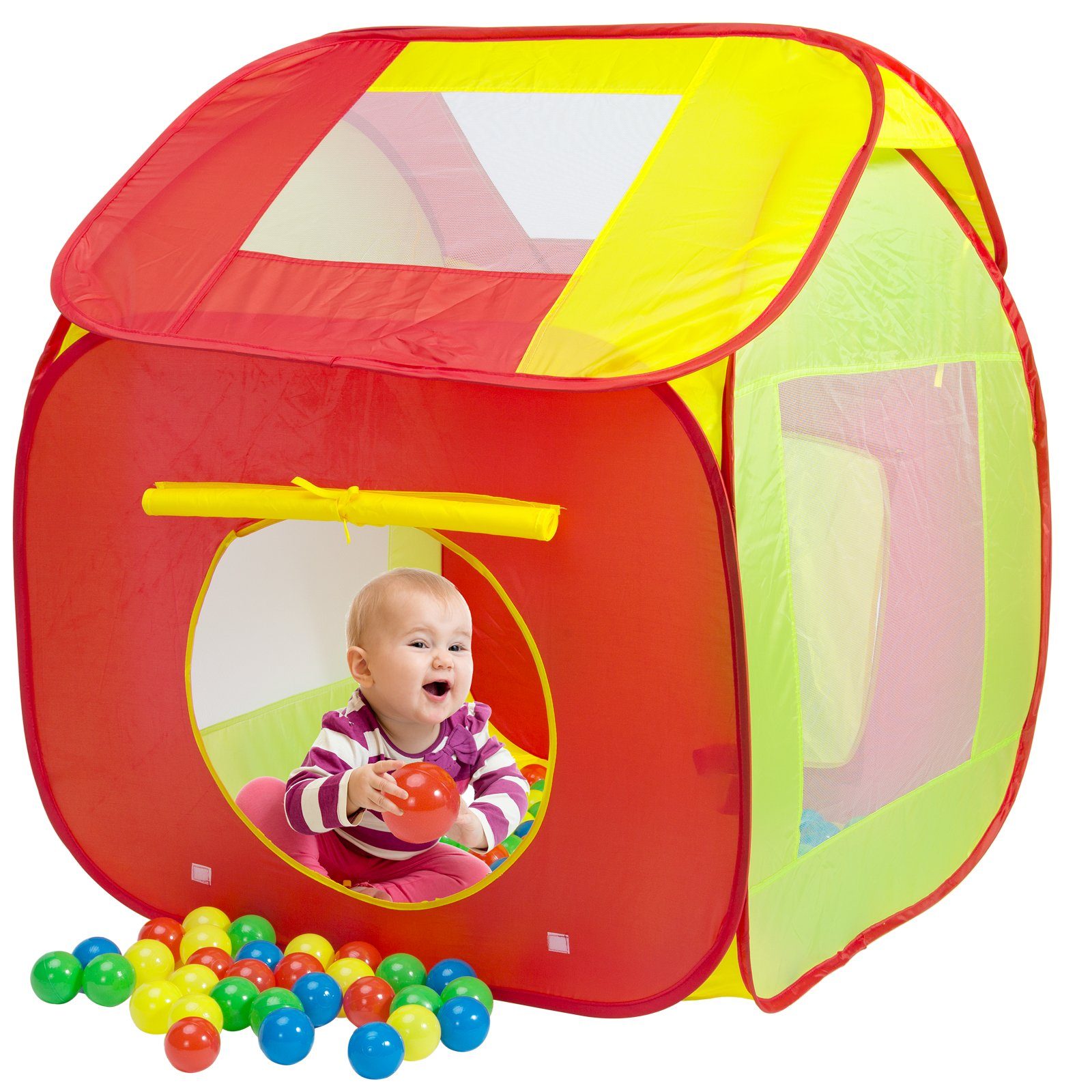 Spielwerk Spielzelt (202-tlg) Pop Up Funktion inkl. 200 Bälle Tragetasche Kinderzimmer Kinder