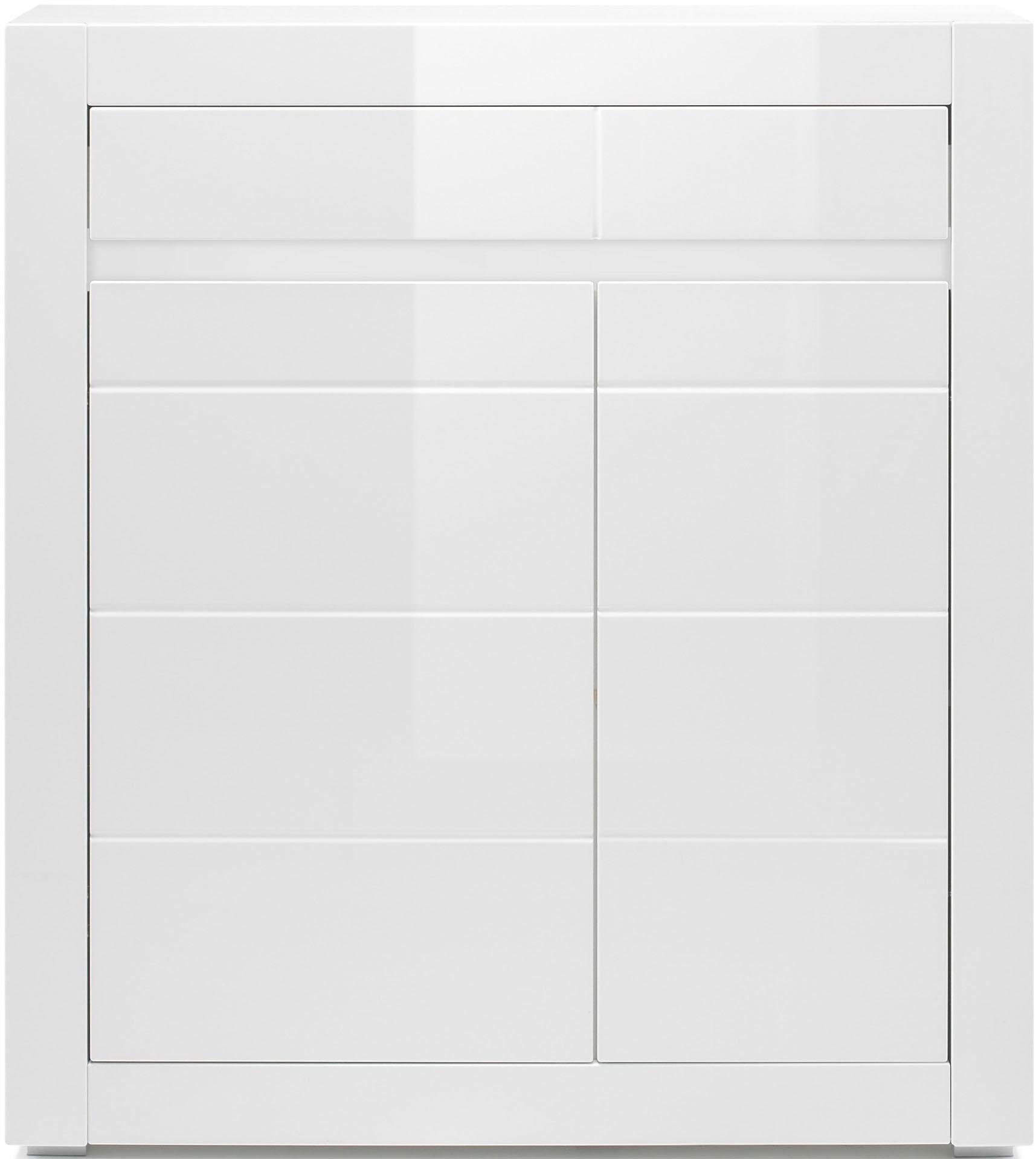 Home affaire Kommode Carat, Breite 100 cm, wird mit 2 Leisten geliefert (weiss und grau)